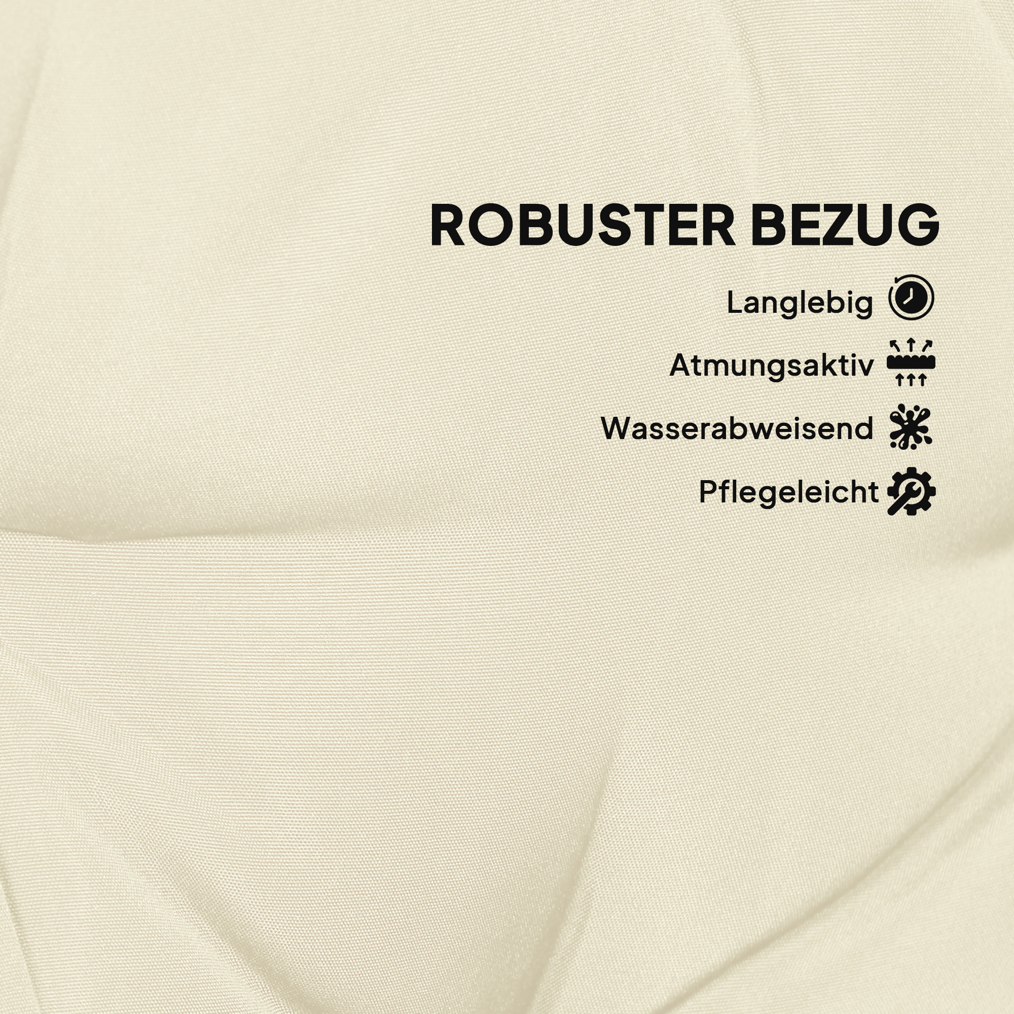 Auflagen-Set für Hollywoodschaukel 170 cm Stuhlkissen Schaukelauflage Sitzkissen Gartenschaukel Gartenpolster Rückenkissen Seitenkissen Beige