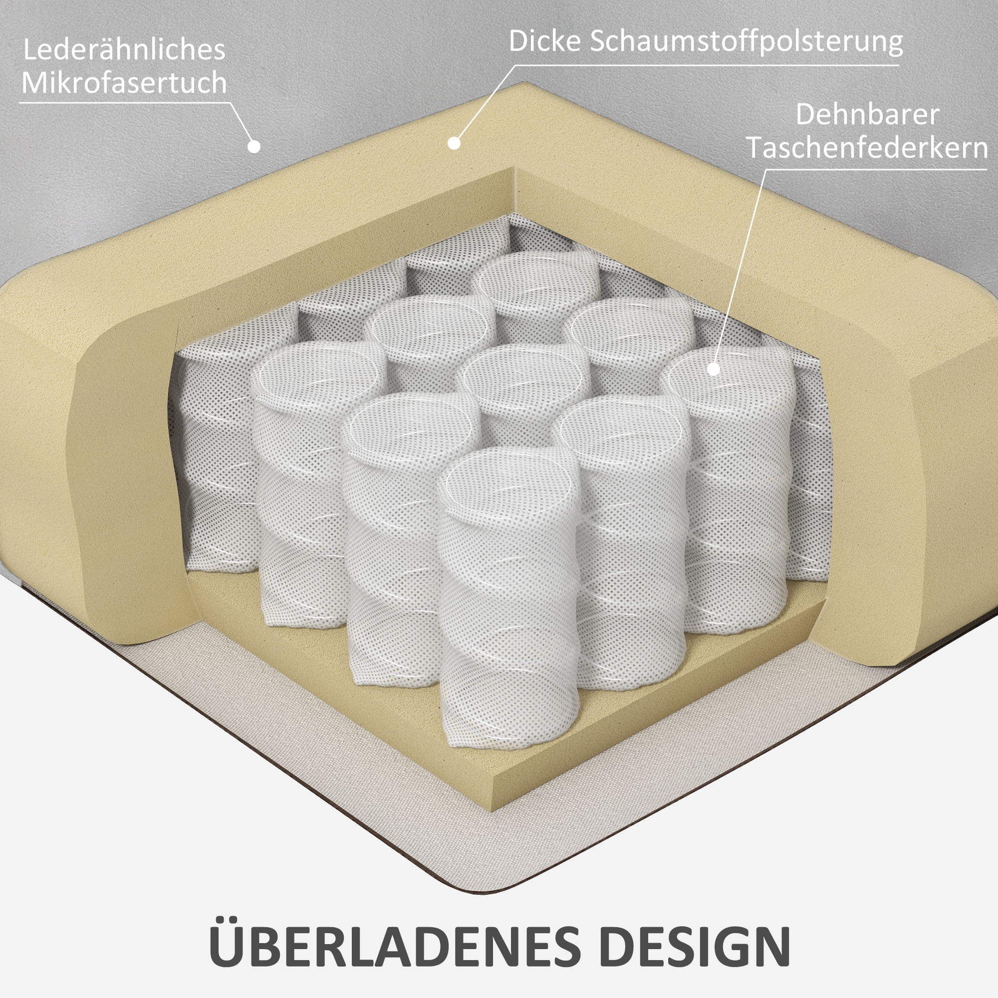 Massagesessel Relaxsessel Seniorensessel, Fernbedienung, Seitentaschen, 94 cm x 96 cm x 106 cm, Grau