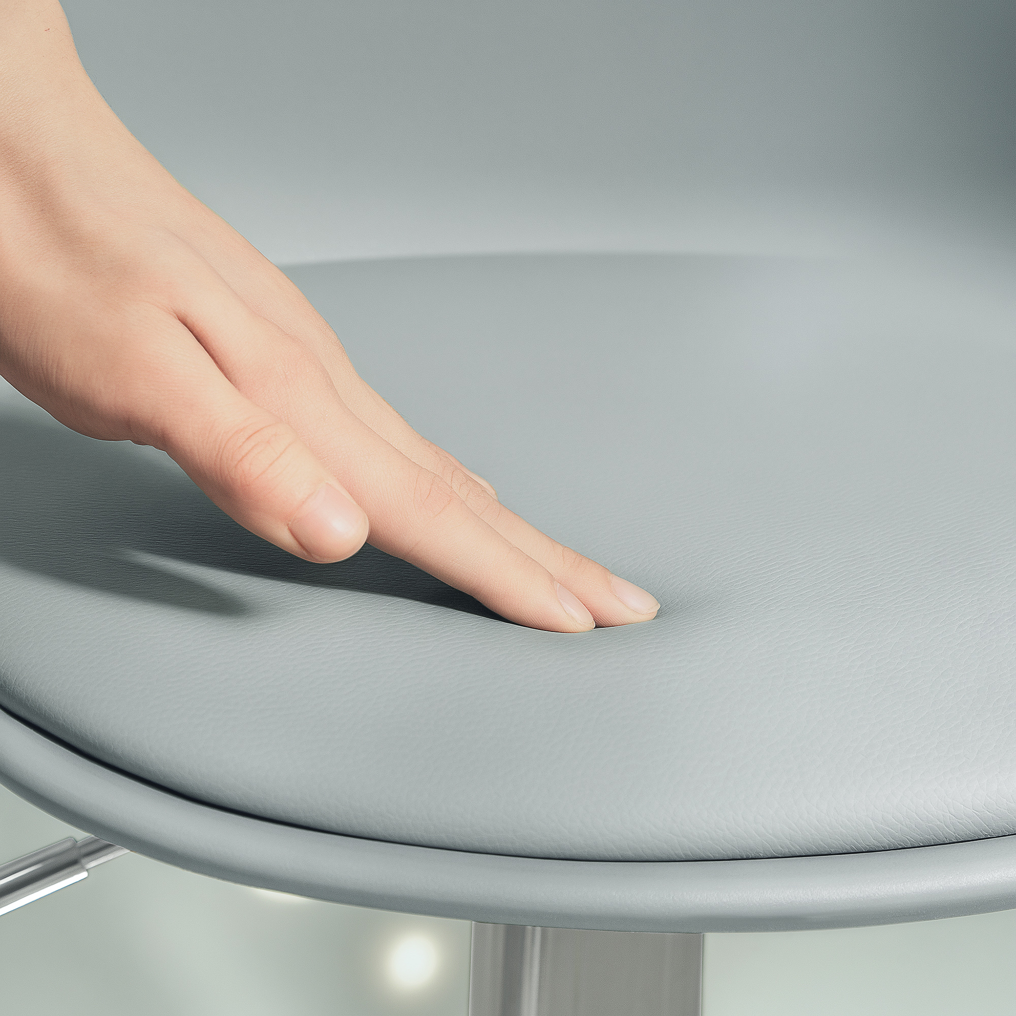 2er-Set Barhocker, Barstühle, Drehstühle mit Lehne, höhenverstellbar, bis 120 kg belastbar, 42 x 38 x 82-104 cm, Grau