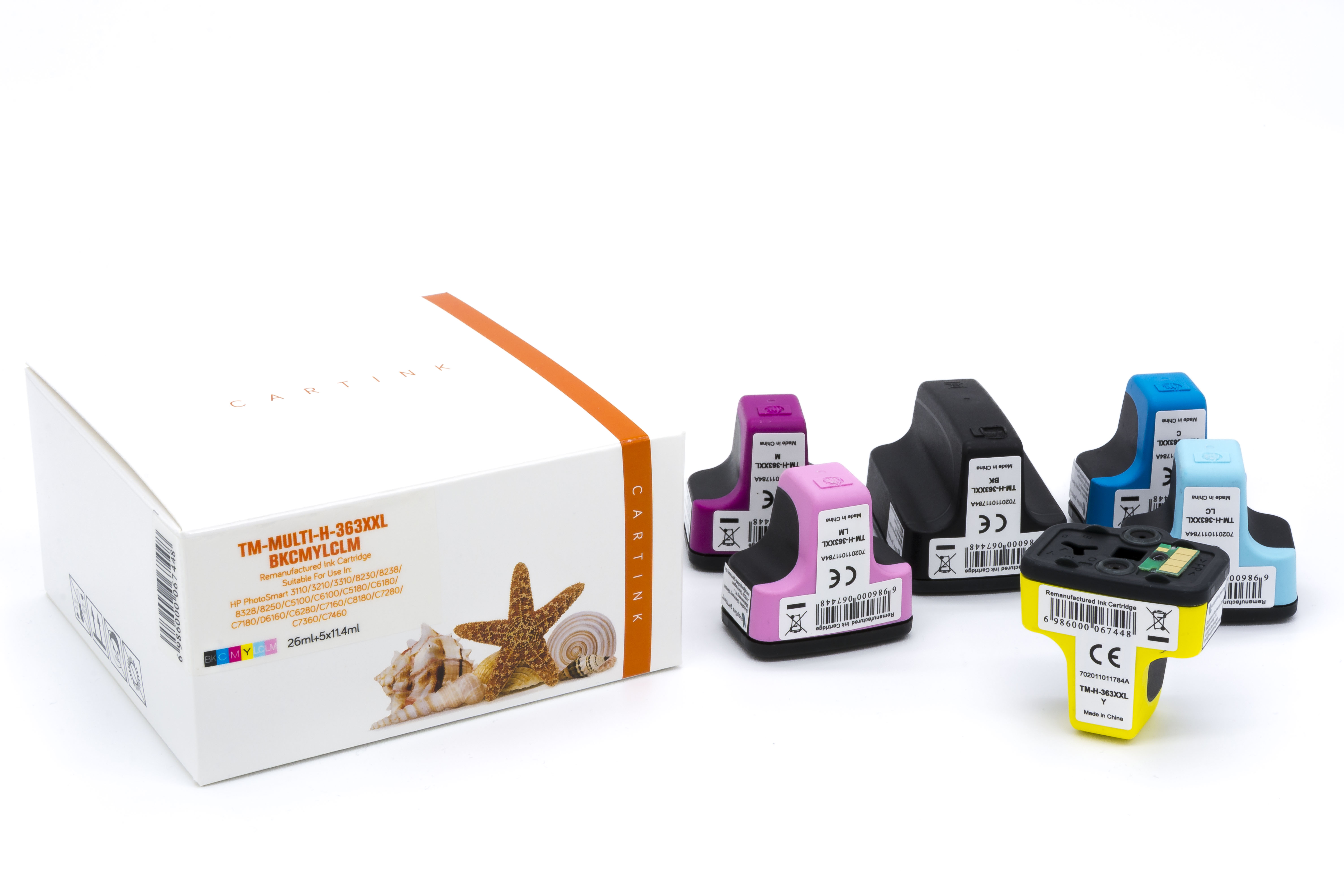 Multipack 363XXL alternativ Tinte für HP / CB333EE / BK38ml / C,M,Y,LC,LM11,4ml Multipack 363XXL alternativ Tinte für HP / CB333EE / BK38ml / C,M,Y,LC,LM11,4ml