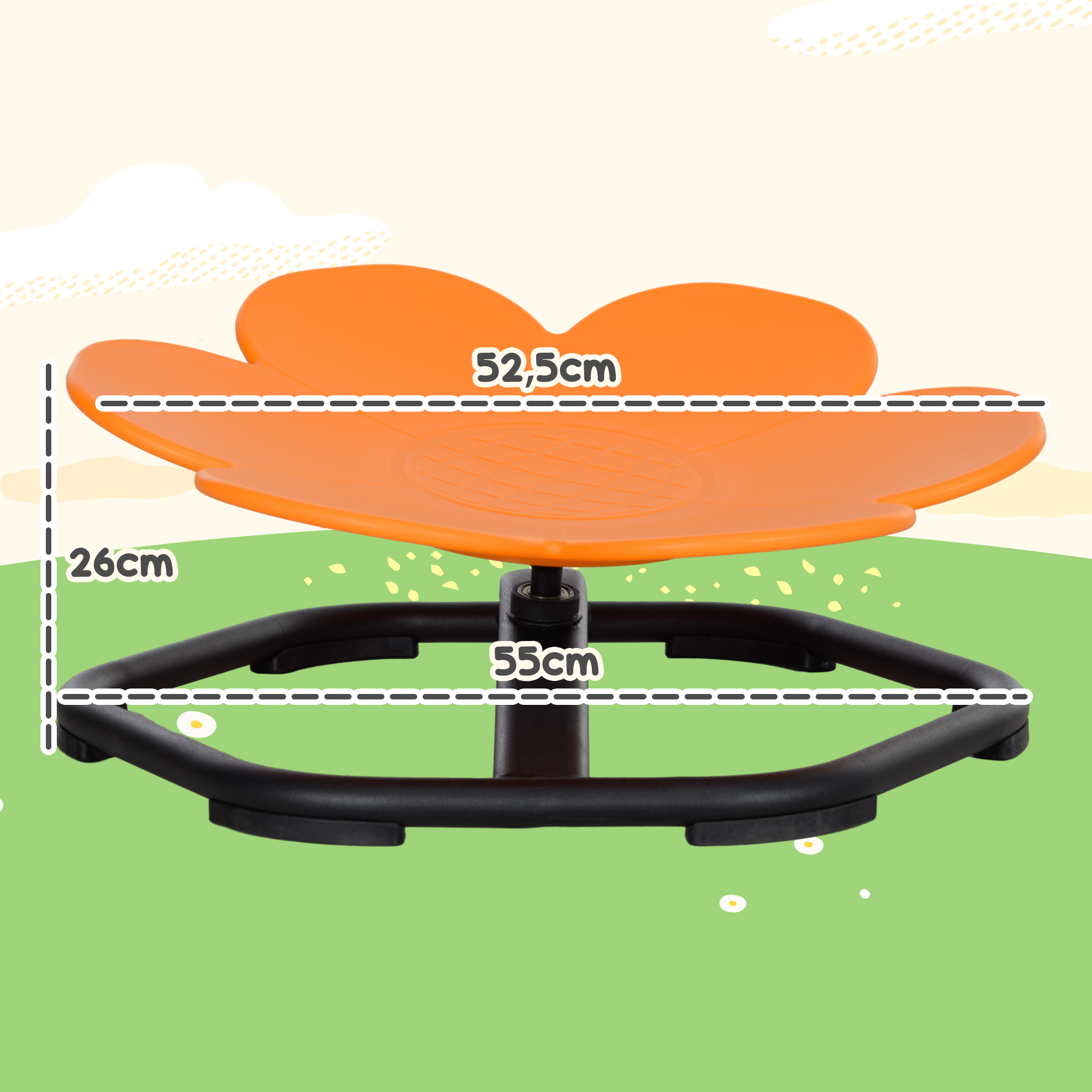 Sensorischer Kinderstuhl, Drehstuhl für Autismus, Sensorischer Balance Training Sitz Kunststoff Orange