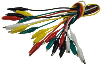 Prüfkabel-Set mit Kroko-Klemmen, je 45cm, verschiedene Farben, 10-teilig
