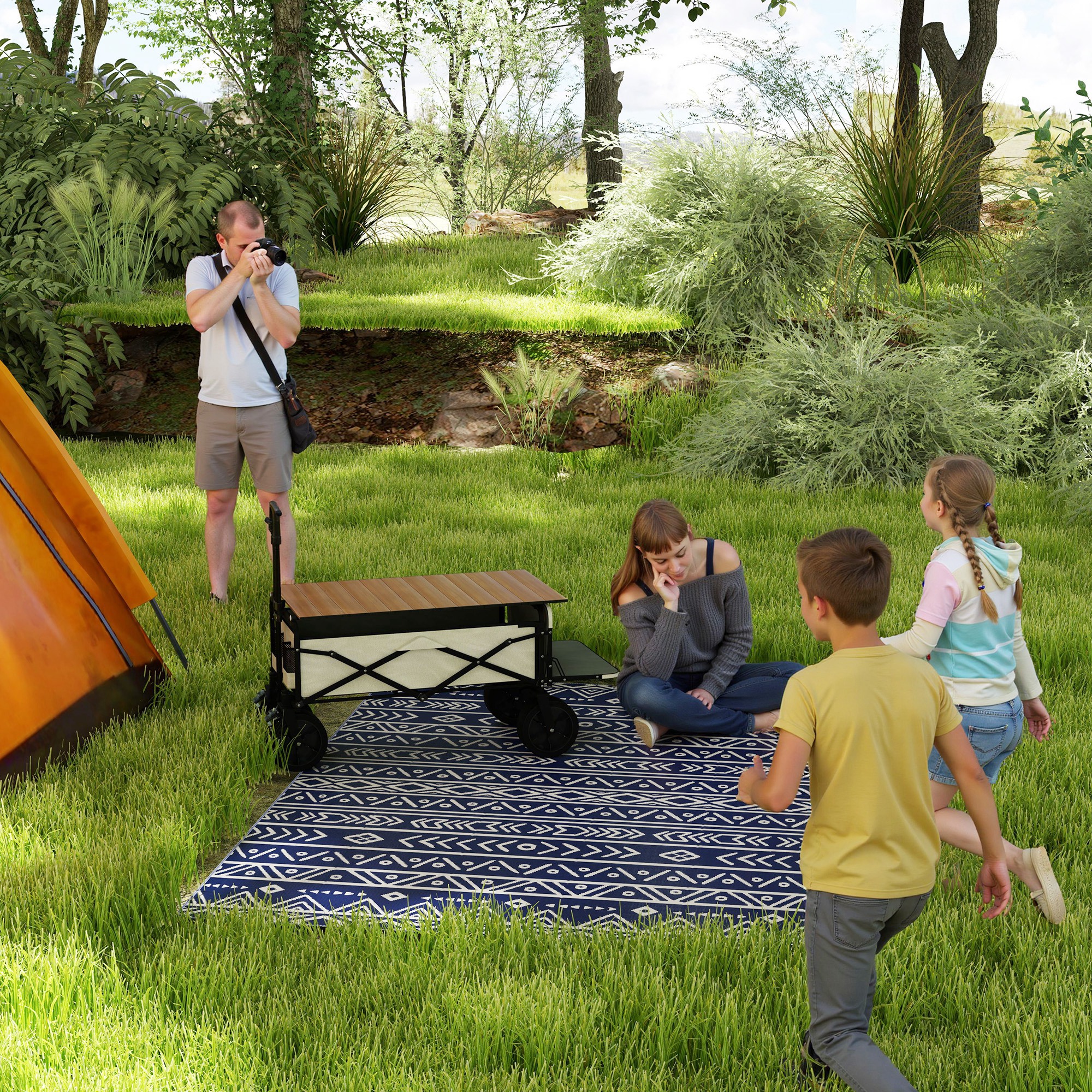 Outdoor Teppich robuster Wetterfest Outdoorteppich, Carpet mit Boho-Style, Outdoor-Teppich für Wohnzimmer Balkon