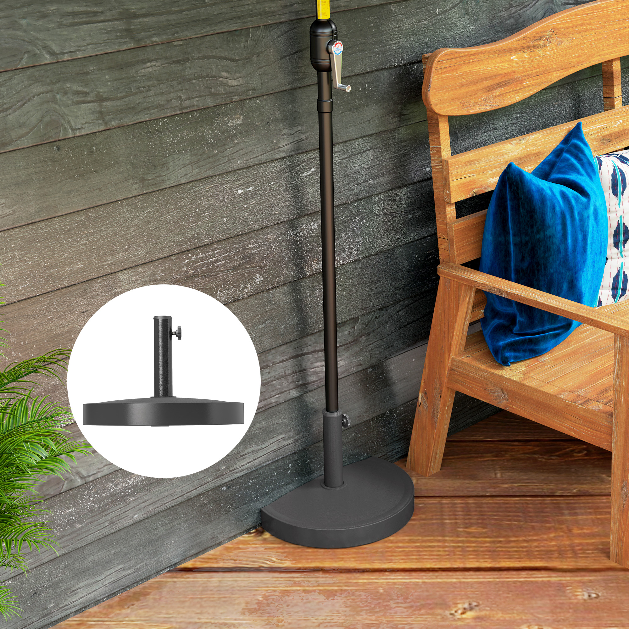 Sonnenschirmständer aus Beton Schirmständer Halbrund Schirmhalter, Schirmgewicht für Sonnenschirm 32/38/48mm