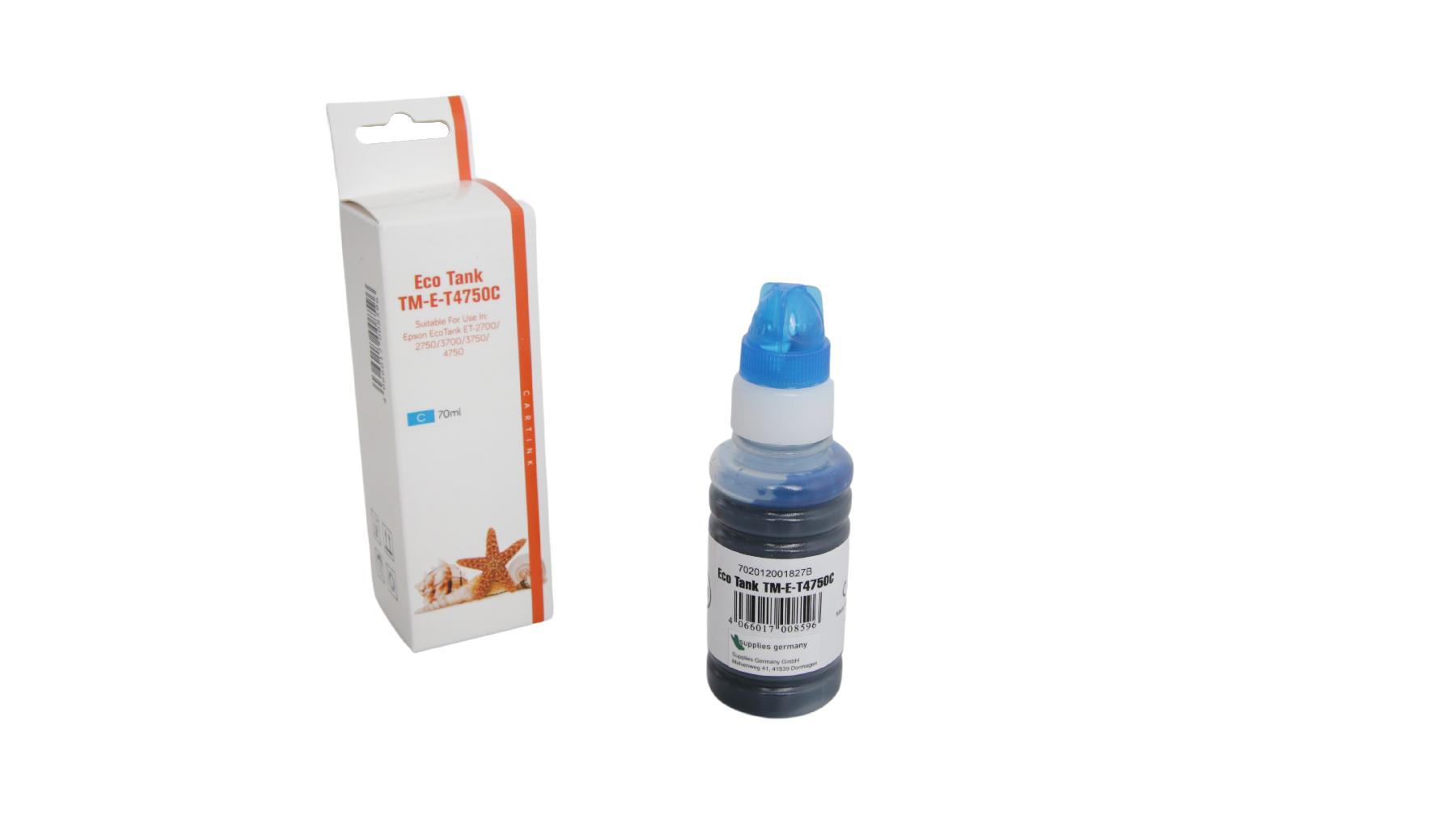 T4750C Eco Tank Nachfüllflasche Cyan für Epson / C13T03R240 / 70ml T4750C Eco Tank Nachfüllflasche Cyan für Epson / C13T03R240 / 70ml