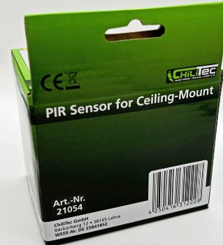 Decken-Einbau-Bewegungsmelder 360° Alu, PIR Sensor, 6m, schwenkbar, silber