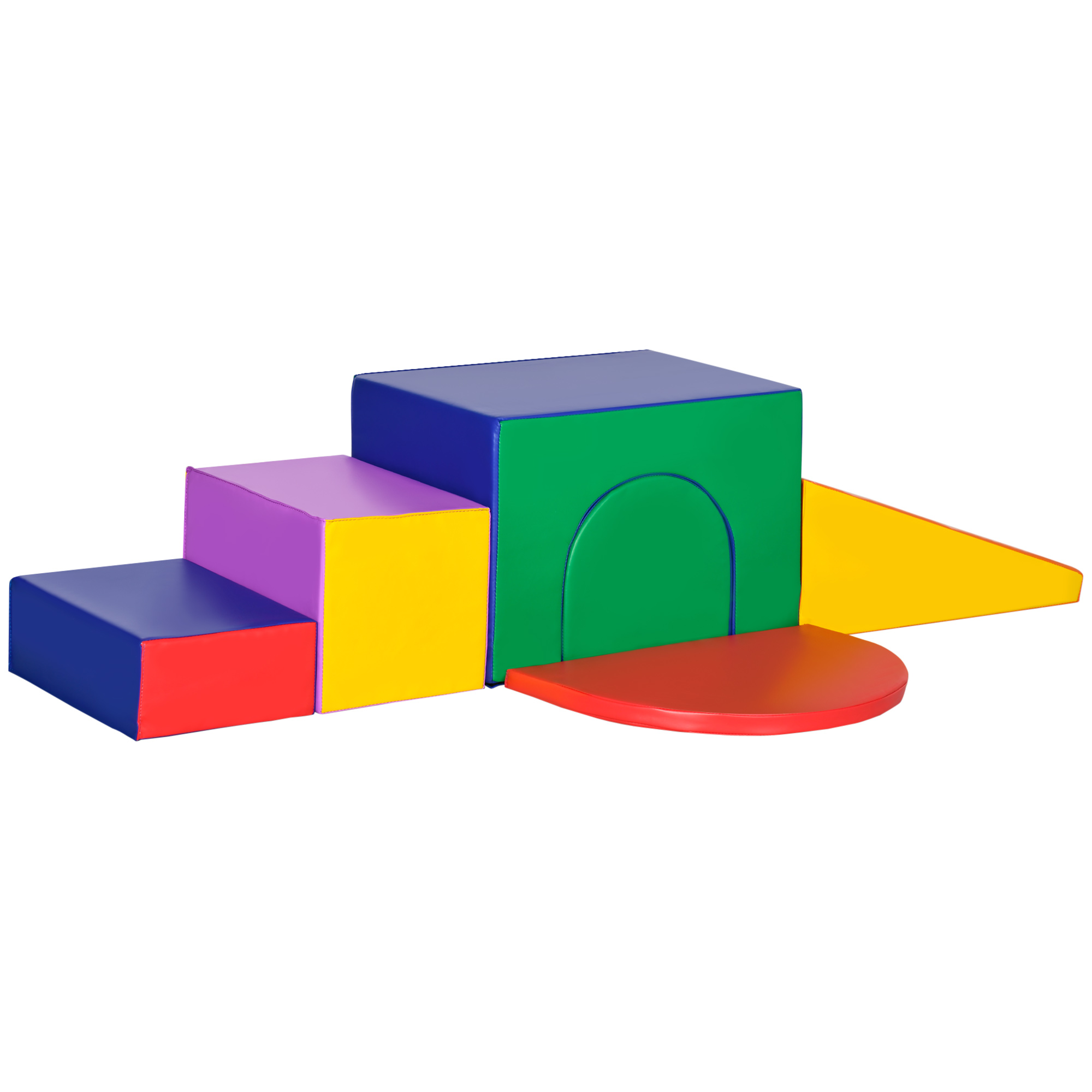 Saftbaustein-Set für Kinder, Schaumstoffblöcke, Quadrat, Treppe, Rampe, Kunstleder, Mehrfarbig Saftbaustein-Set für Kinder, Schaumstoffblöcke, Quadrat, Treppe, Rampe, Kunstleder, Mehrfarbig