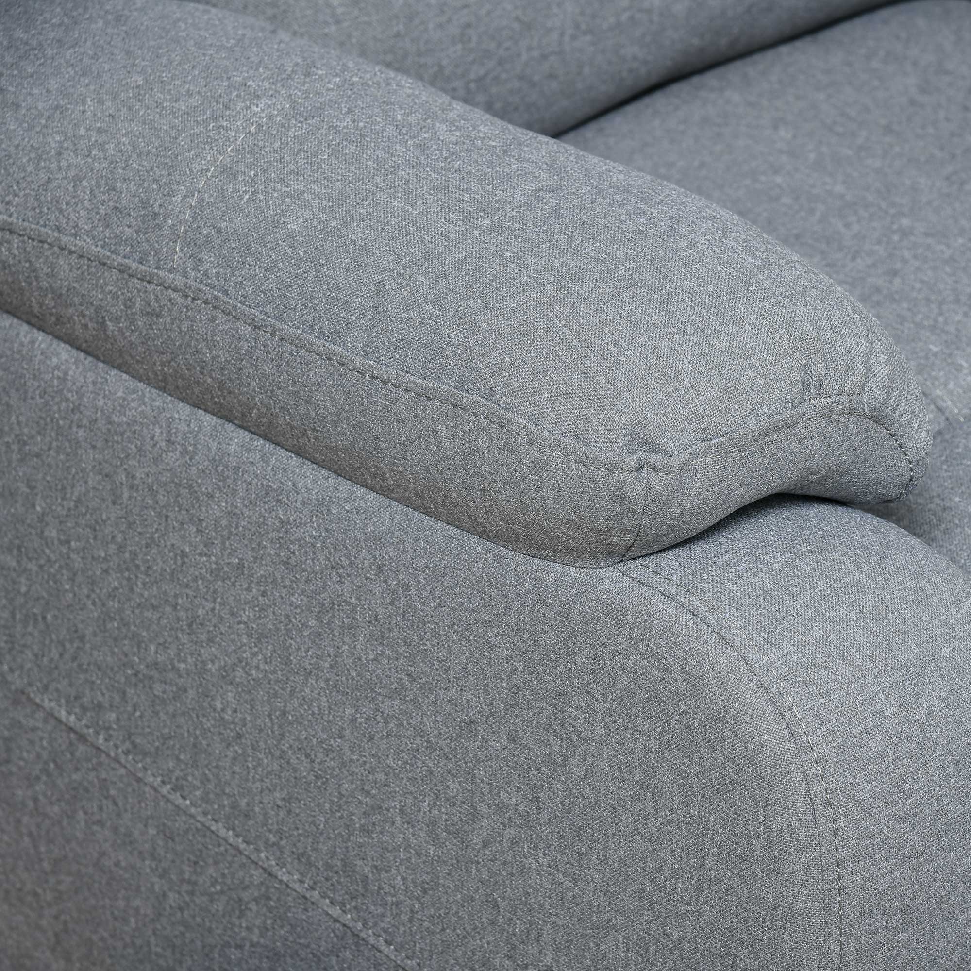 Relaxsessel Manuell Fernsehsessel mit Liegefunktion, Leinenoptik, TV-Sessel mit Seitengriff, Fußstütze, bis 150 kg Belastbar, für Wohnzimmer, Hellgrau