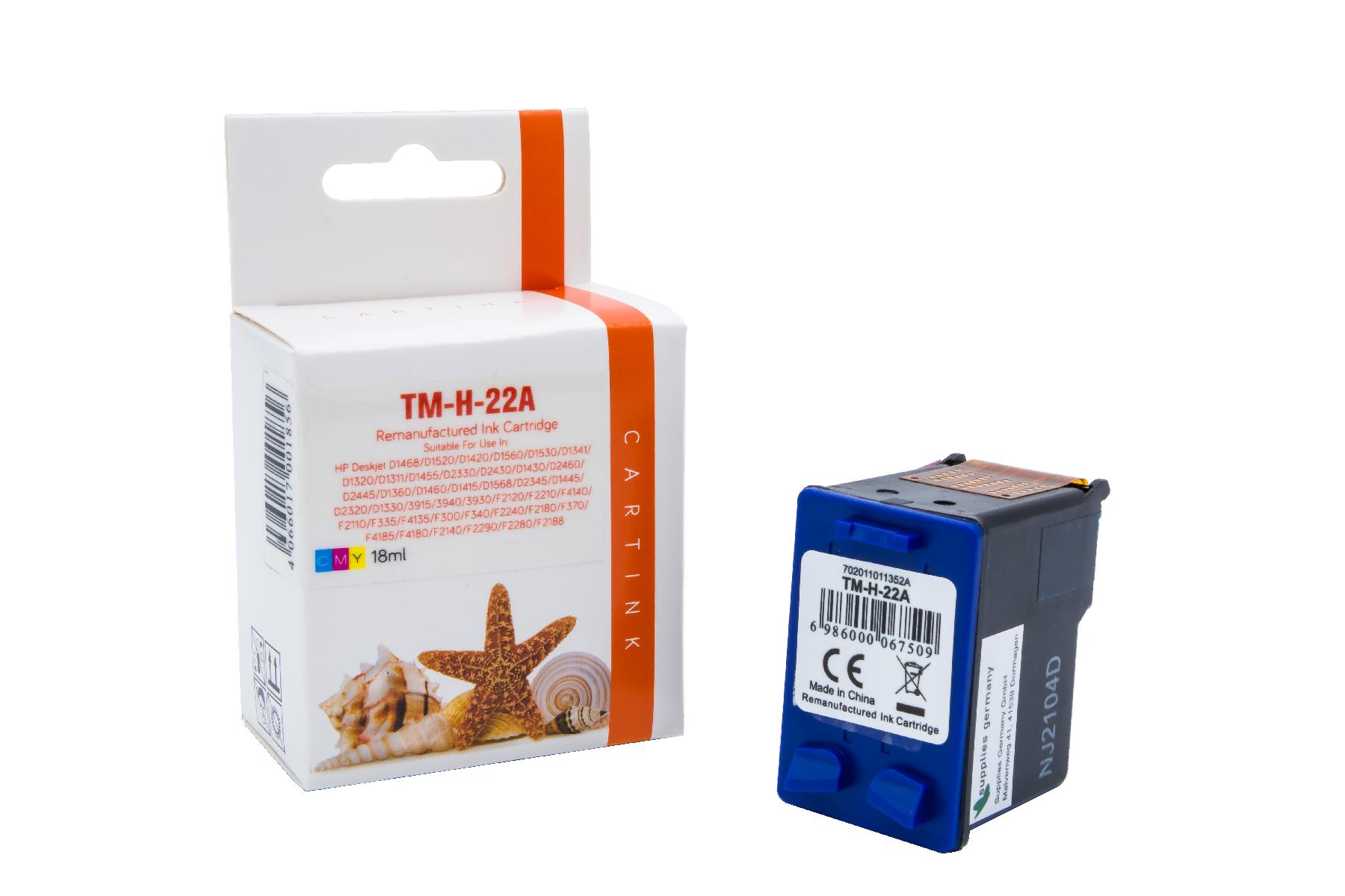 22 Refill Tinte Color für HP / C9352AE / 17ml 22 Refill Tinte Color für HP / C9352AE / 17ml