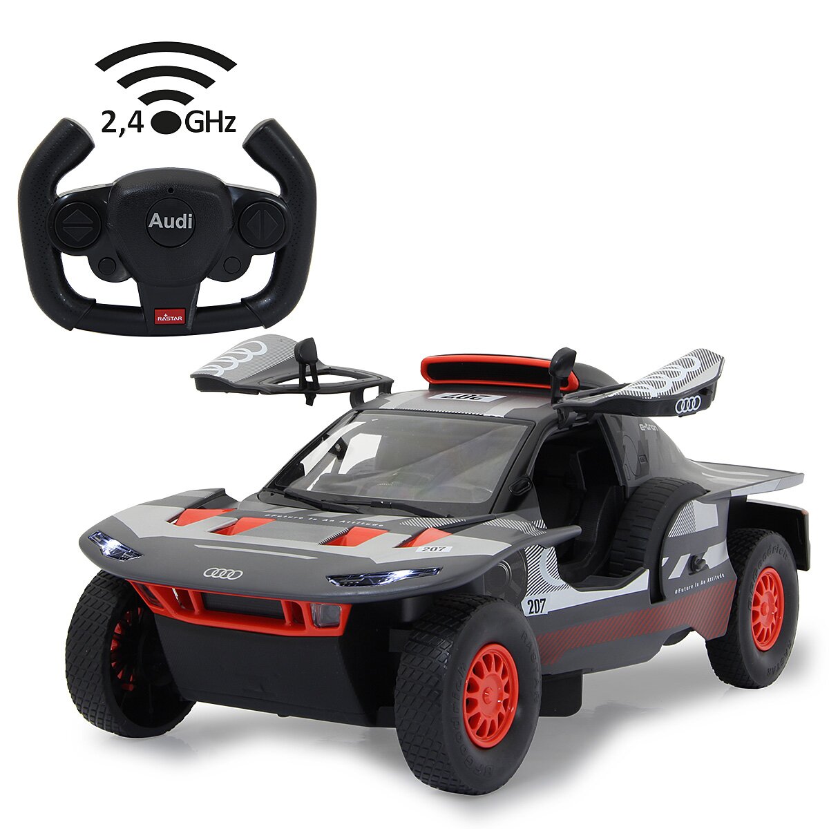 AUDI RS Q e-tron E2 1:14 grau 2,4GHz Tür manuell Driftfunktion