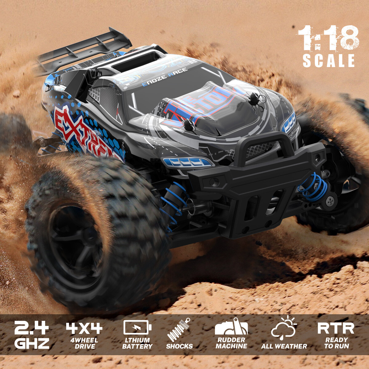 RC Buggy 1:18, 40 km/h, Allradantrieb - LiIon - "Extreme 302E"