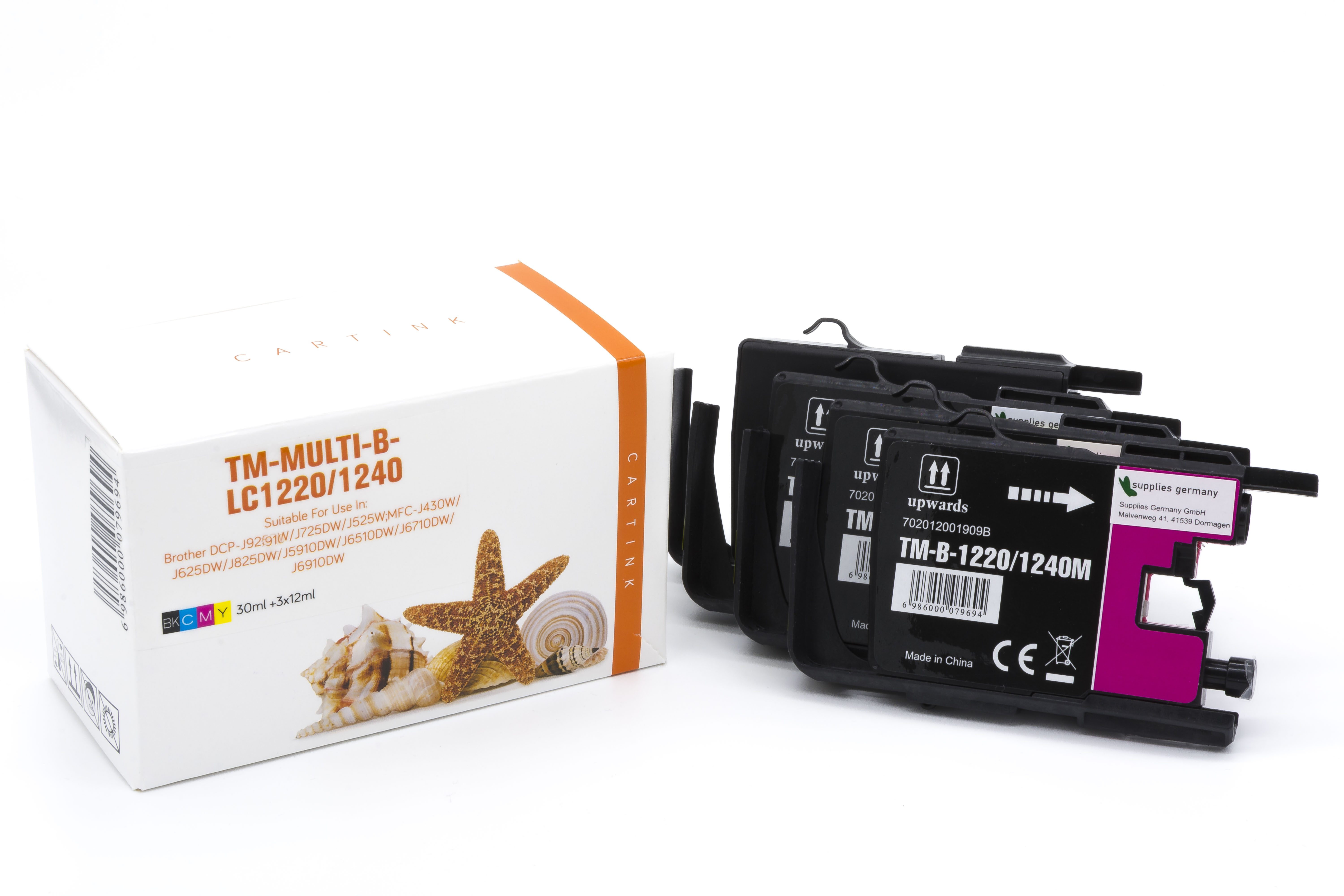 Multipack LC1220/1240 alternativ Tinte für Brother / LC1240VALBP / BK30ml / C,M,Y12ml Multipack LC1220/1240 alternativ Tinte für Brother / LC1240VALBP / BK30ml / C,M,Y12ml