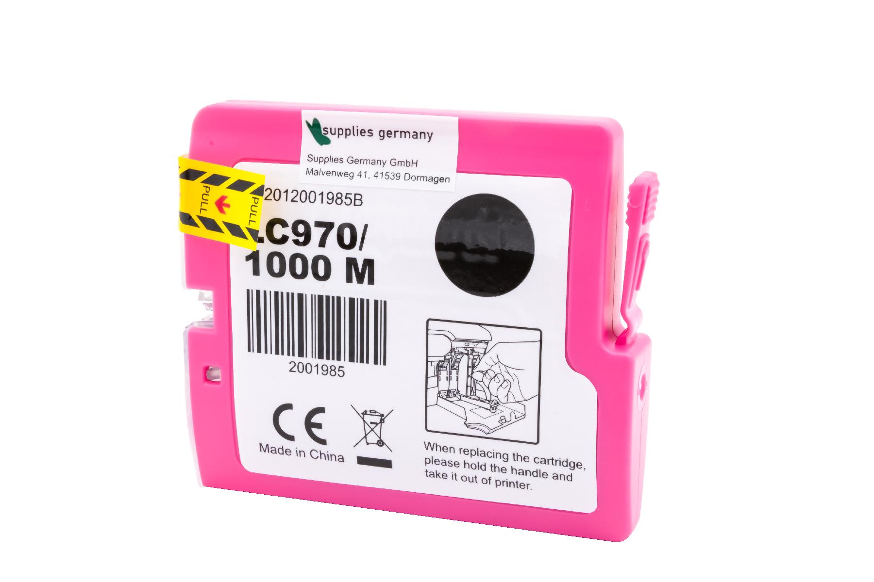 LC970/1000M alternativ Tinte Magenta für Brother / LC1000M / 15ml LC970/1000M alternativ Tinte Magenta für Brother / LC1000M / 15ml