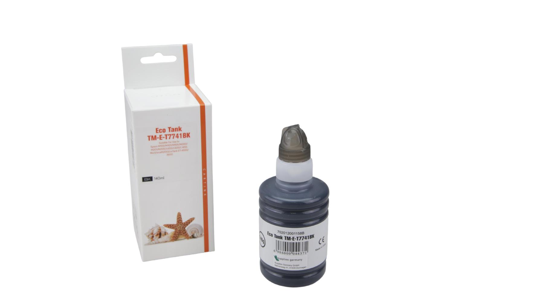 T7741schwarz Eco Tank Nachfüllflasche schwarz für Epson / T7741schwarz / 140ml T7741schwarz Eco Tank Nachfüllflasche schwarz für Epson / T7741schwarz / 140ml