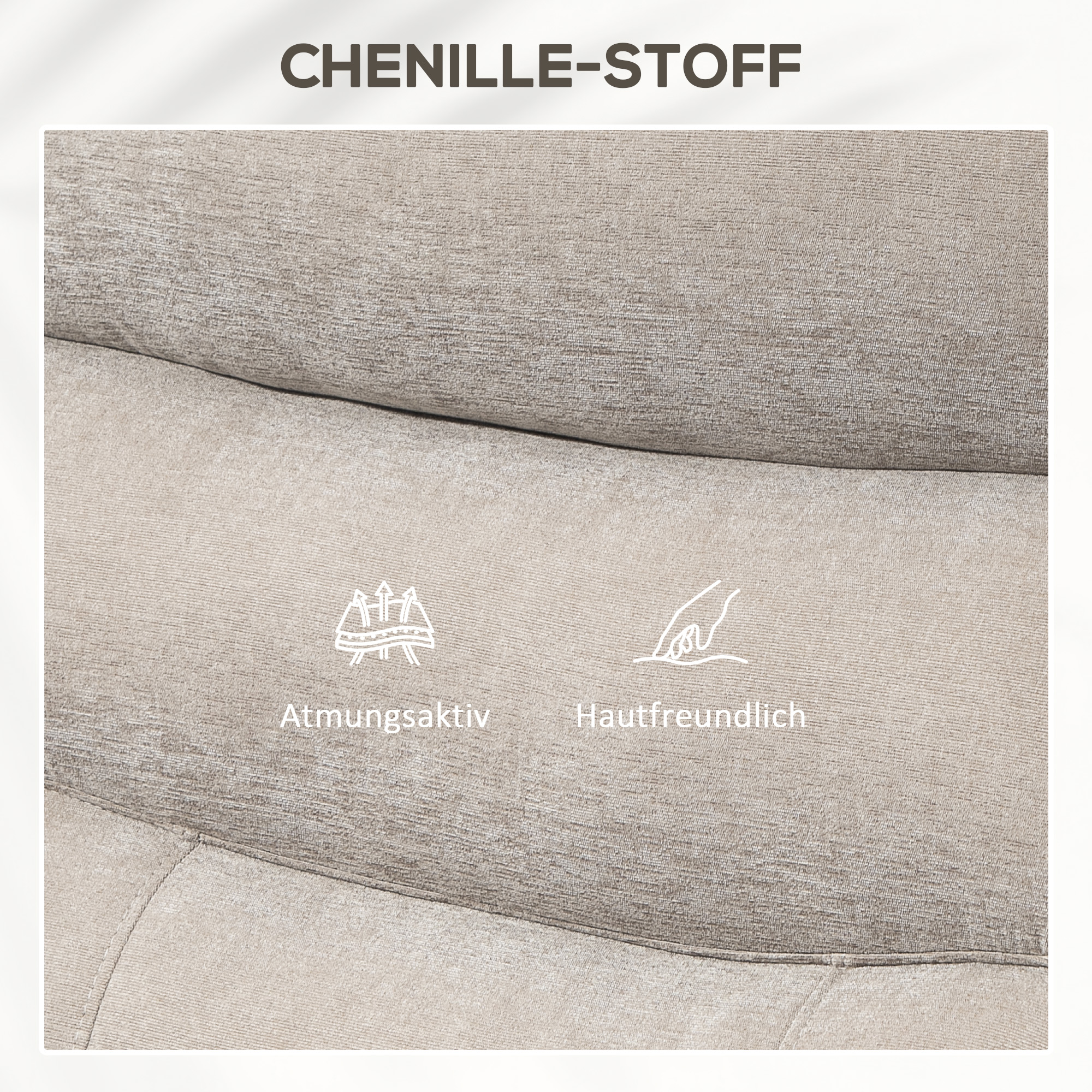 Massagesessel mit Aufstehfunktion, 8 Vibrationsmassagepunkte, Elektrischer Polstersessel mit 2 Fernbedienungen Hellbraun