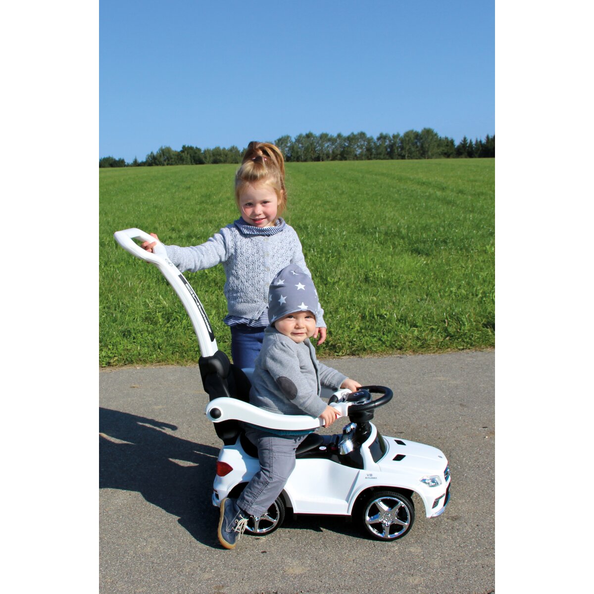 Rutscher Mercedes-AMG GL 63 weiß 2in1 mit Schubstange