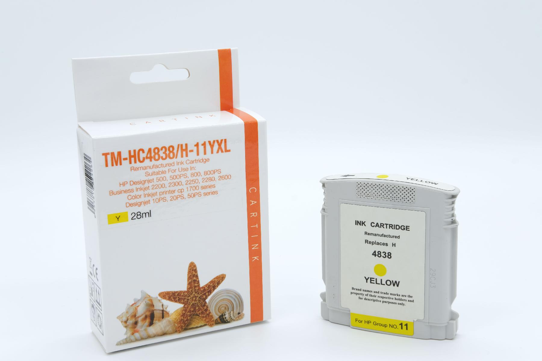 C4838 / H11 / Refill Tinte gelb für HP / C4838A / 28ml C4838 / H11 / Refill Tinte gelb für HP / C4838A / 28ml