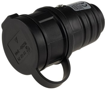 Schutzkontakt-Gummikupplung für Außen, Schutzkappe, 250V/16A, IP44