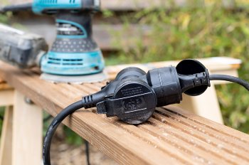 Gartensteckdose für Außen, 3-fach, IP44, 5m Zuleitung