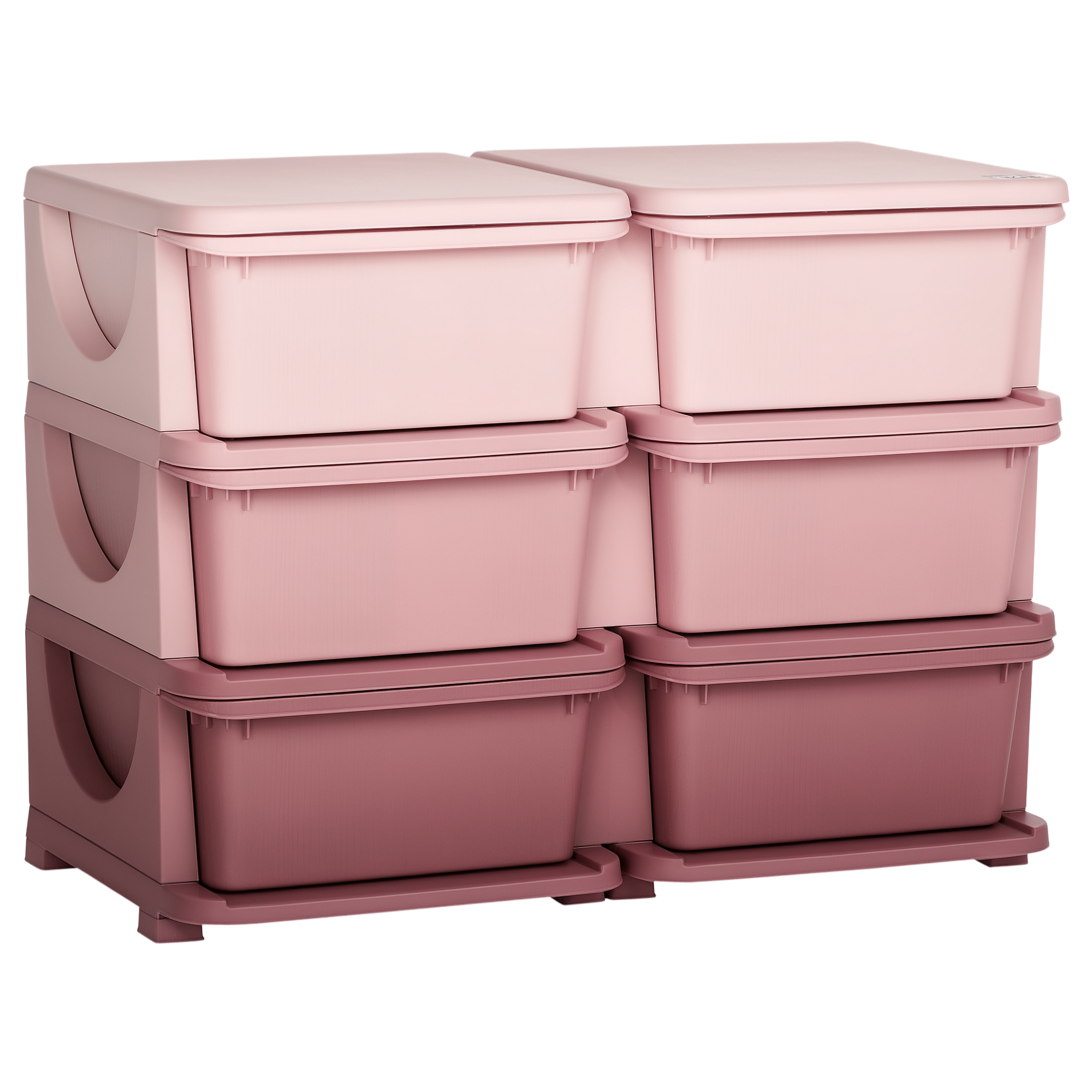 Aufbewahrungsbox für Kinder, Kinder-Aufbewahrungsbox, 3 Schubladen, Rosa