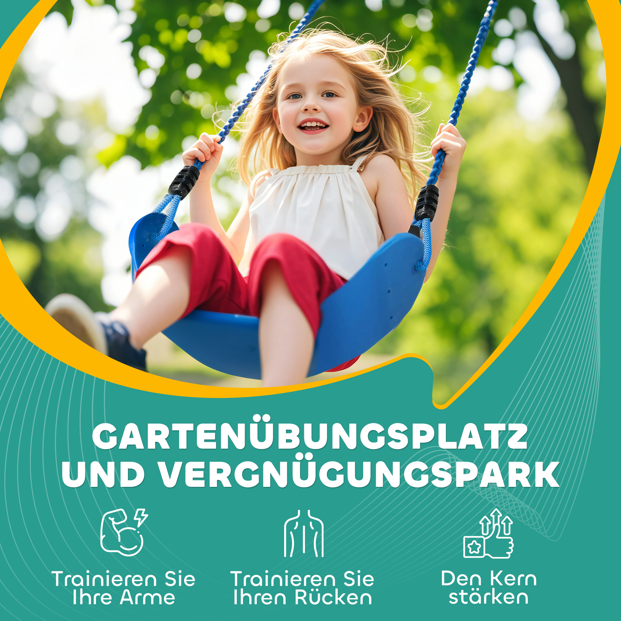 6 Seilrutschen-Kits für Kinder, 50 kg Belastbarkeit, 3-6 Jahre, Tragetasche, Blau
