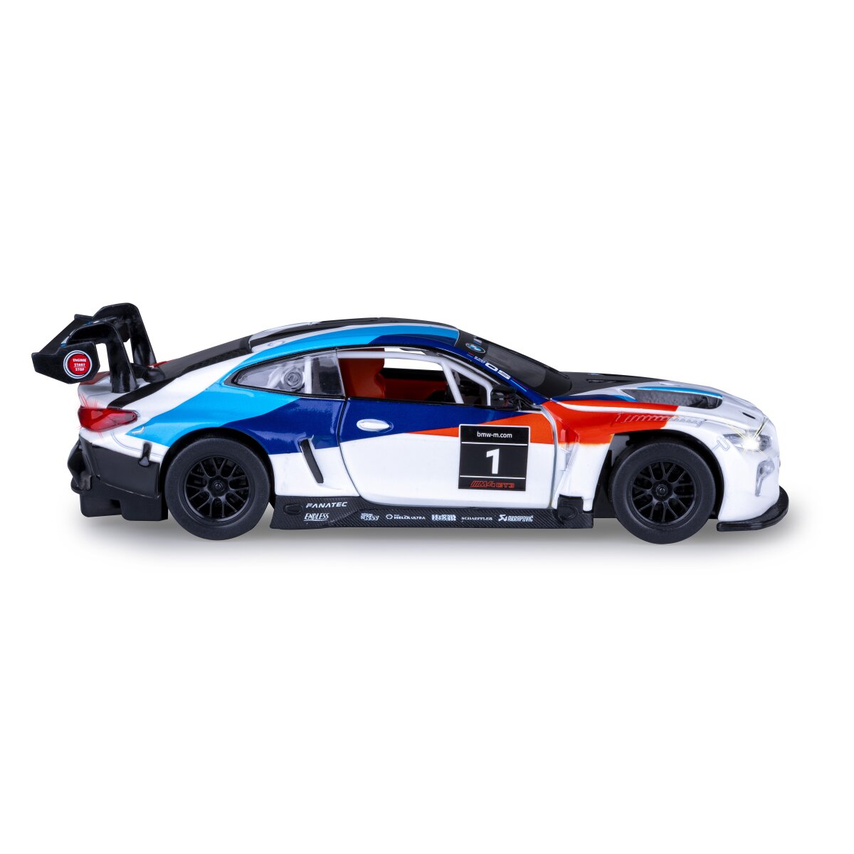 BMW M4 GT3 Diecast 1:32 weiß inkl. Knopfzellen