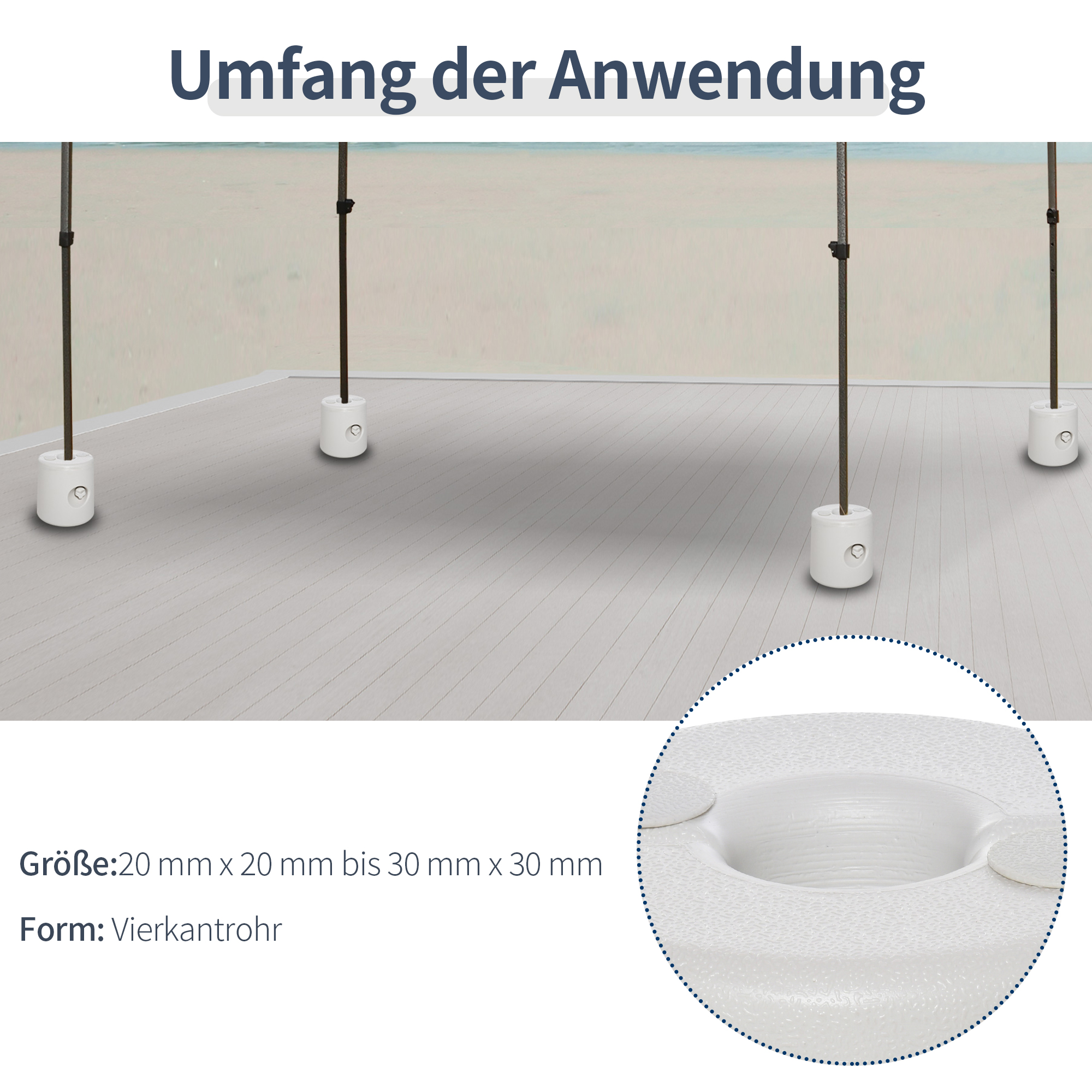 4 x Gewichte Pavillon Standfuß Standsicherung Partyzelt Befüllung mit Wasser/Sand PE ?24xH25cm