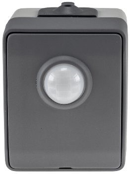 NUQUI Feuchtraum PIR Bewegungsmelder, 120°, bis 6m,  250V~, 2-500W, IP54