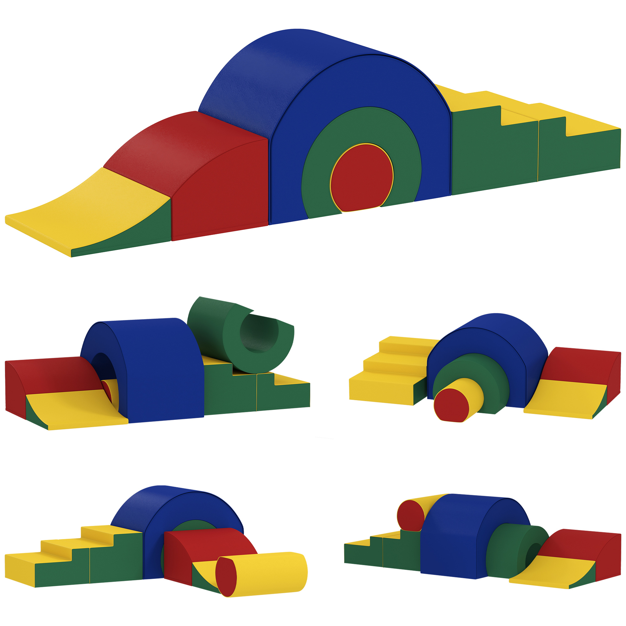 5-teiliges Softbaustein-Set für Babys & Kleinkinder, Schaumstoff, Kunstleder, 5 kreative Formen, Indoor-Set zum Klettern, Krabbeln, Spielen, Bunt 5-teiliges Softbaustein-Set für Babys & Kleinkinder, Schaumstoff, Kunstleder, 5 kreative Formen, Indoor-Set zum Klettern, Krabbeln, Spielen, Bunt