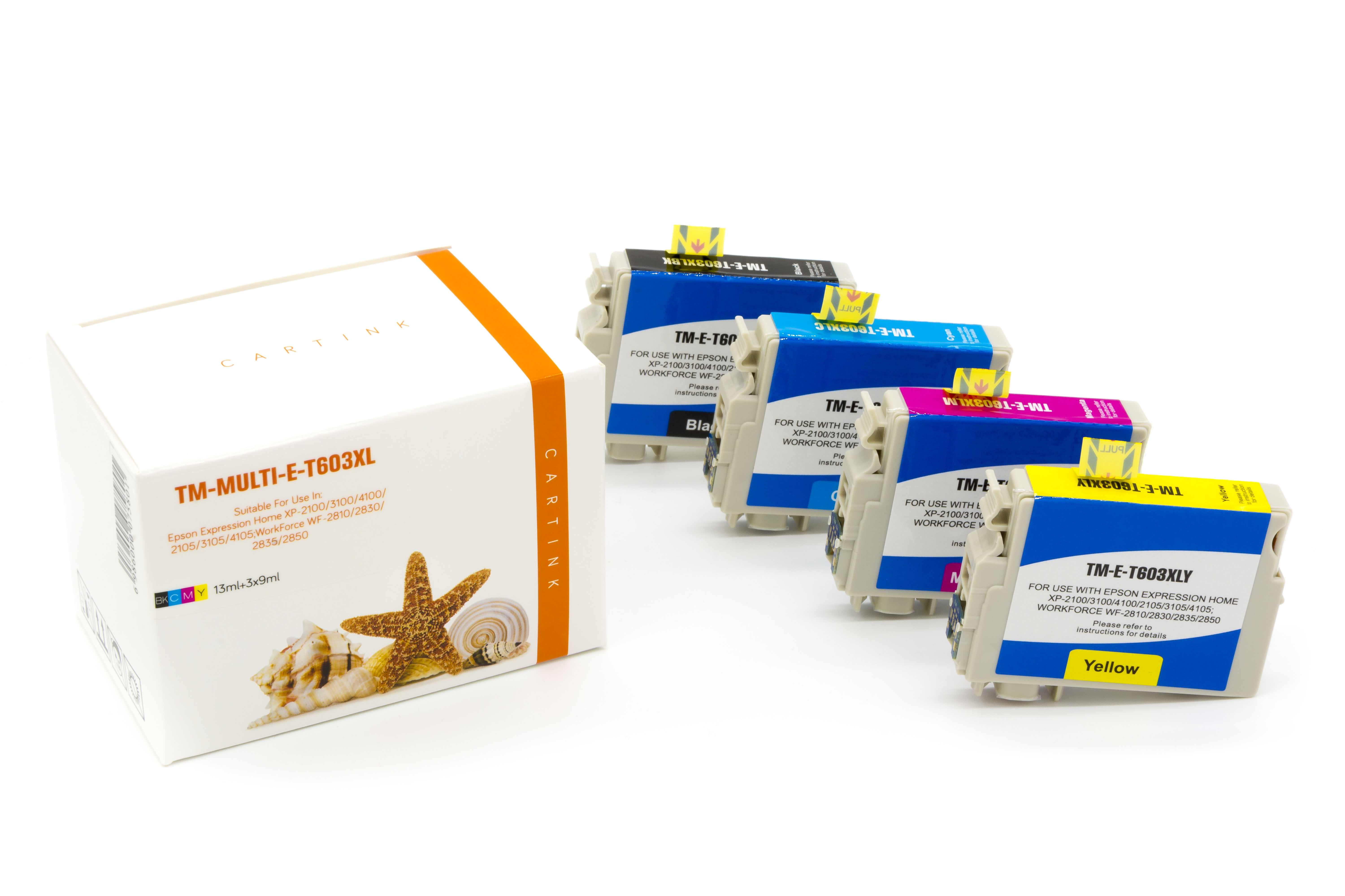 Multipack T603XL alternativ Tinte für Epson / C13T03A64010 / BK13ml / C,M,Y9ml