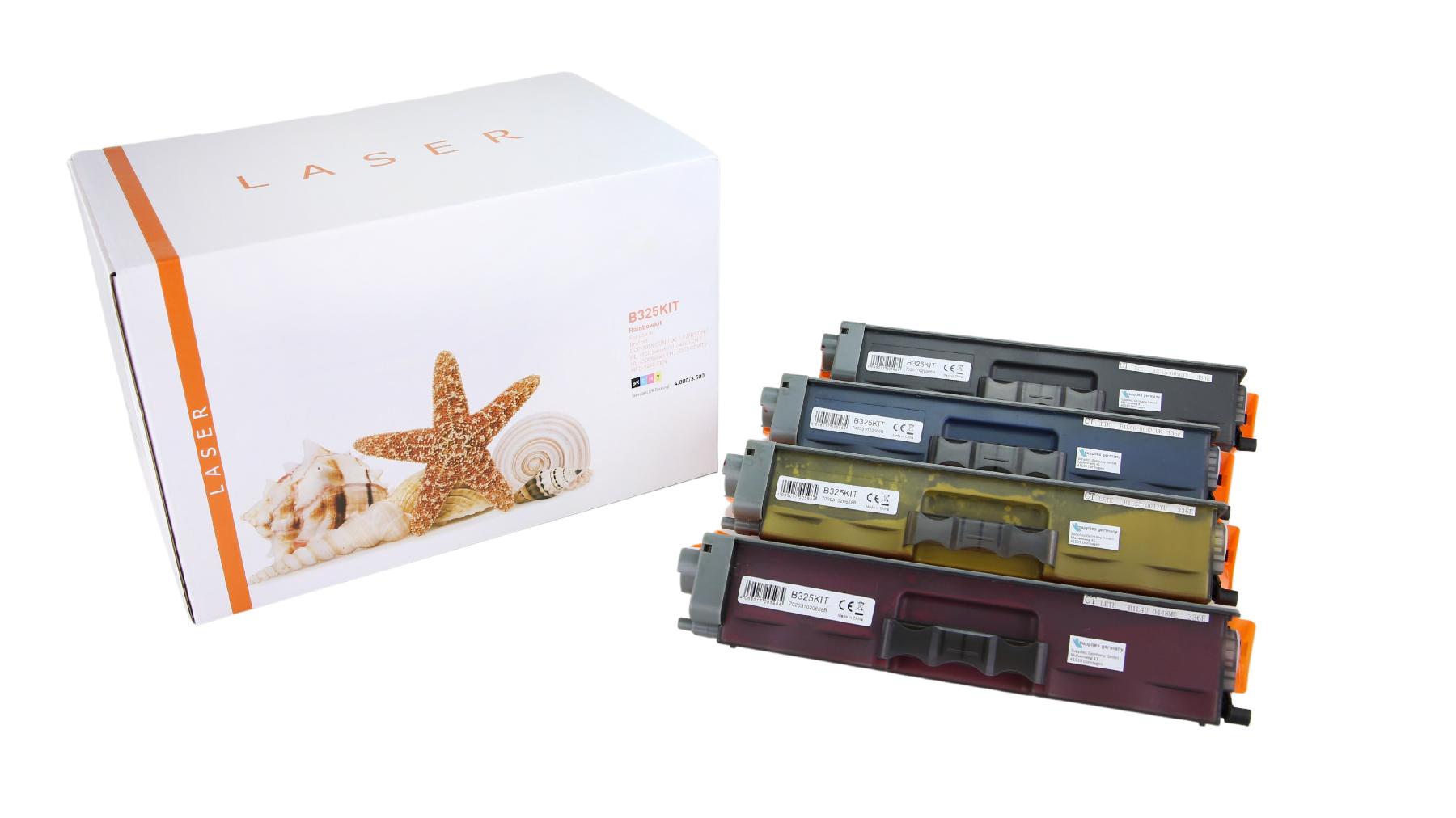 TN325KIT alternativ Toner Rainbowkit für Brother / TN325 / BK4.000 / CMY3.500 Seiten TN325KIT alternativ Toner Rainbowkit für Brother / TN325 / BK4.000 / CMY3.500 Seiten