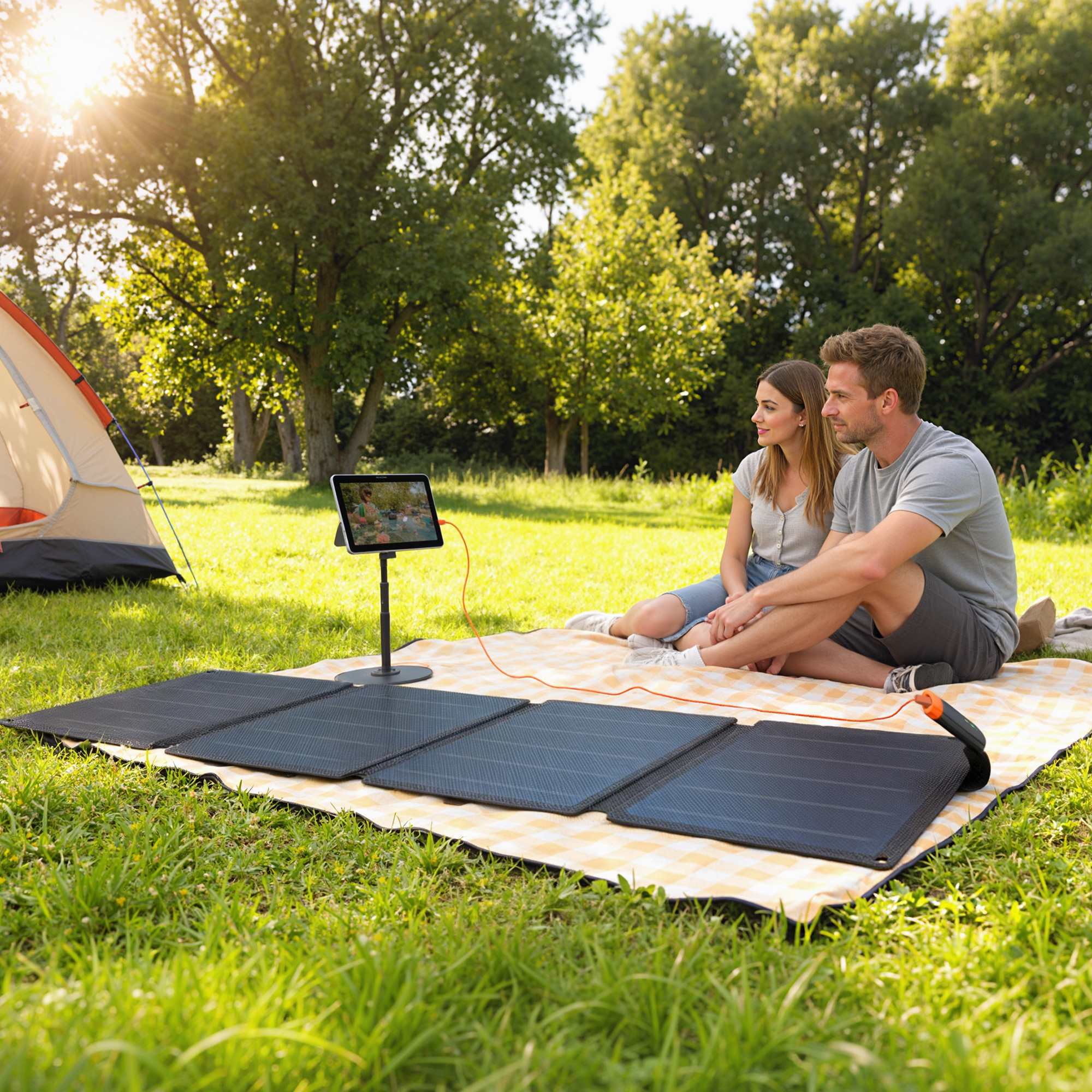 tragbares Solarpanel, 36W Schnellladung, wasserdicht, faltbar, Ladegerät, Grau