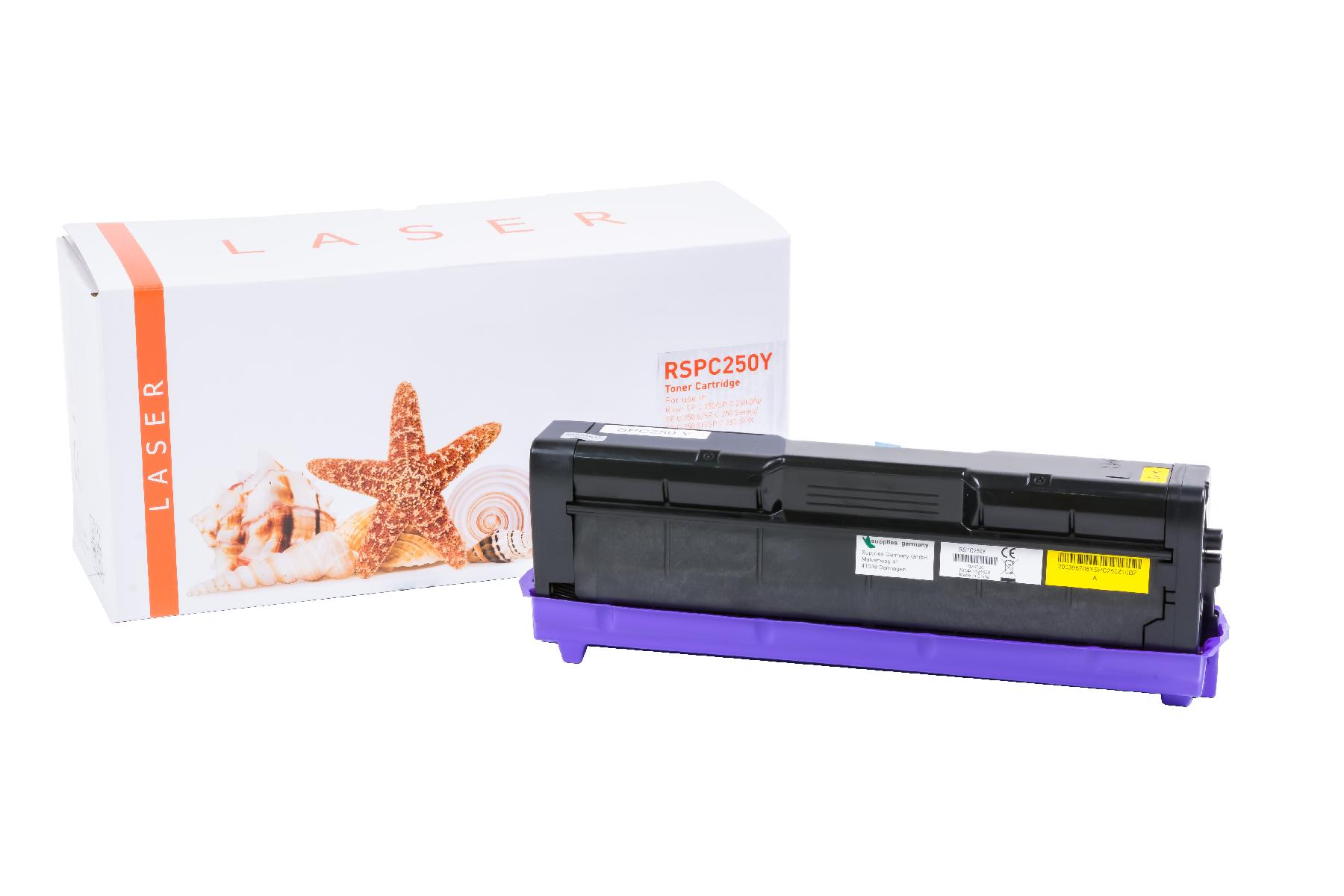 SPC250Y alternativ Toner gelb für Ricoh / 407546 / 1.600 Seiten SPC250Y alternativ Toner gelb für Ricoh / 407546 / 1.600 Seiten