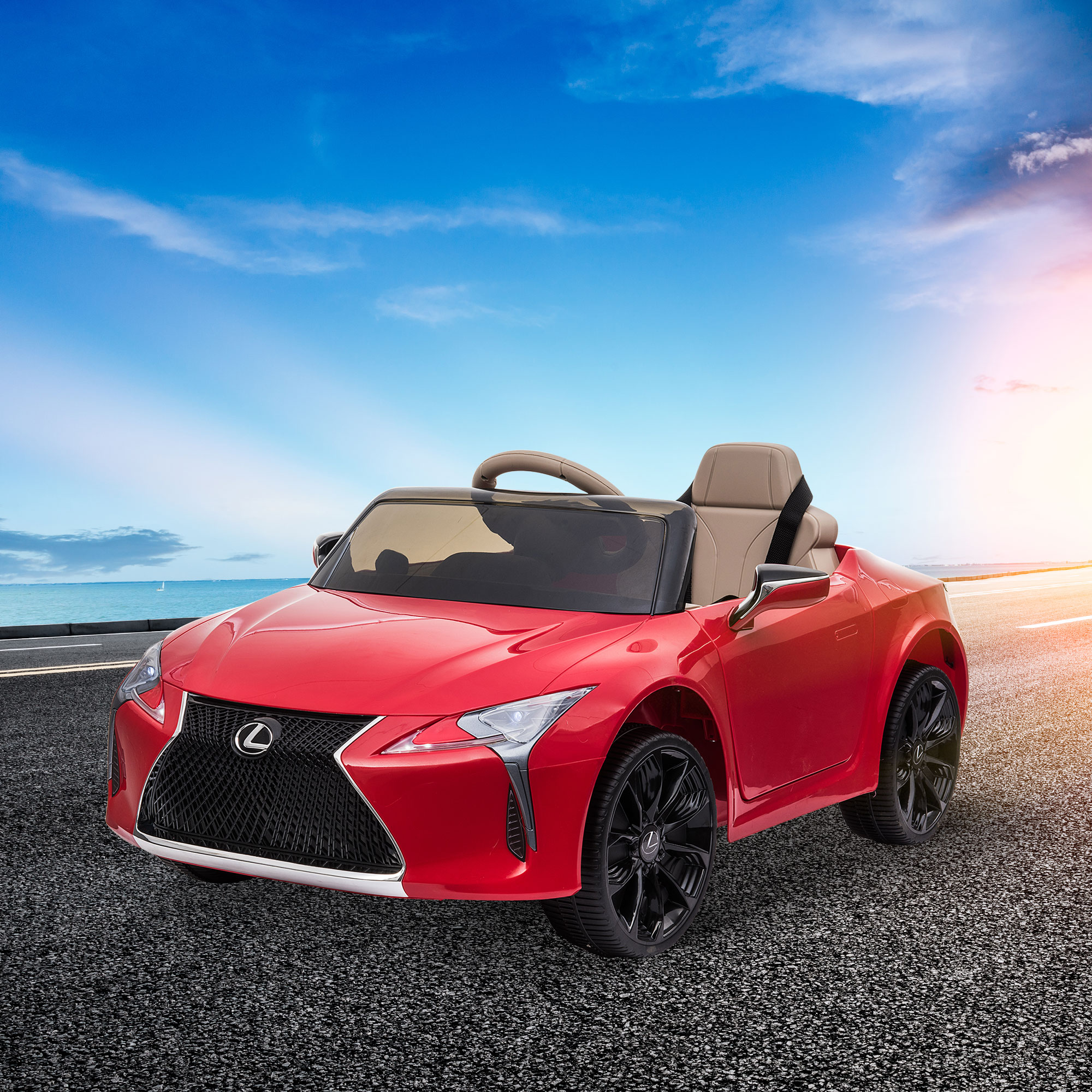 Kinderauto von Lexus Kinderfahrzeug für 3-6 Jahre Elektroauto mit MP3 Musik Rot 106 x 43 x 44 cm