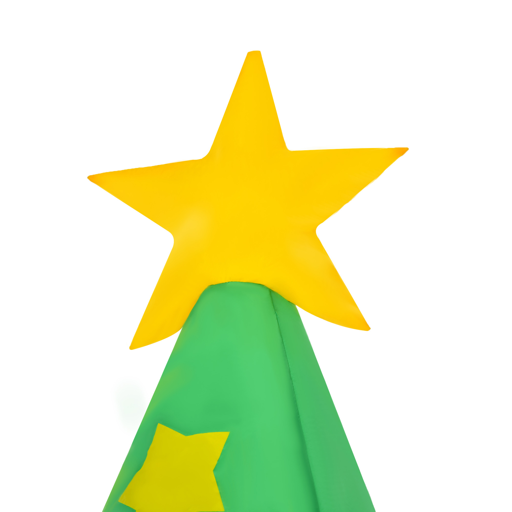 Aufblasbarer Weihnachtsbaum mit Weihnachtsmann Schneemann und Geschenkbox 210 cm Weihnachtsbeleuchtung LED Selbstaufblasend Polyester Grün 144 x 125 x 210 cm