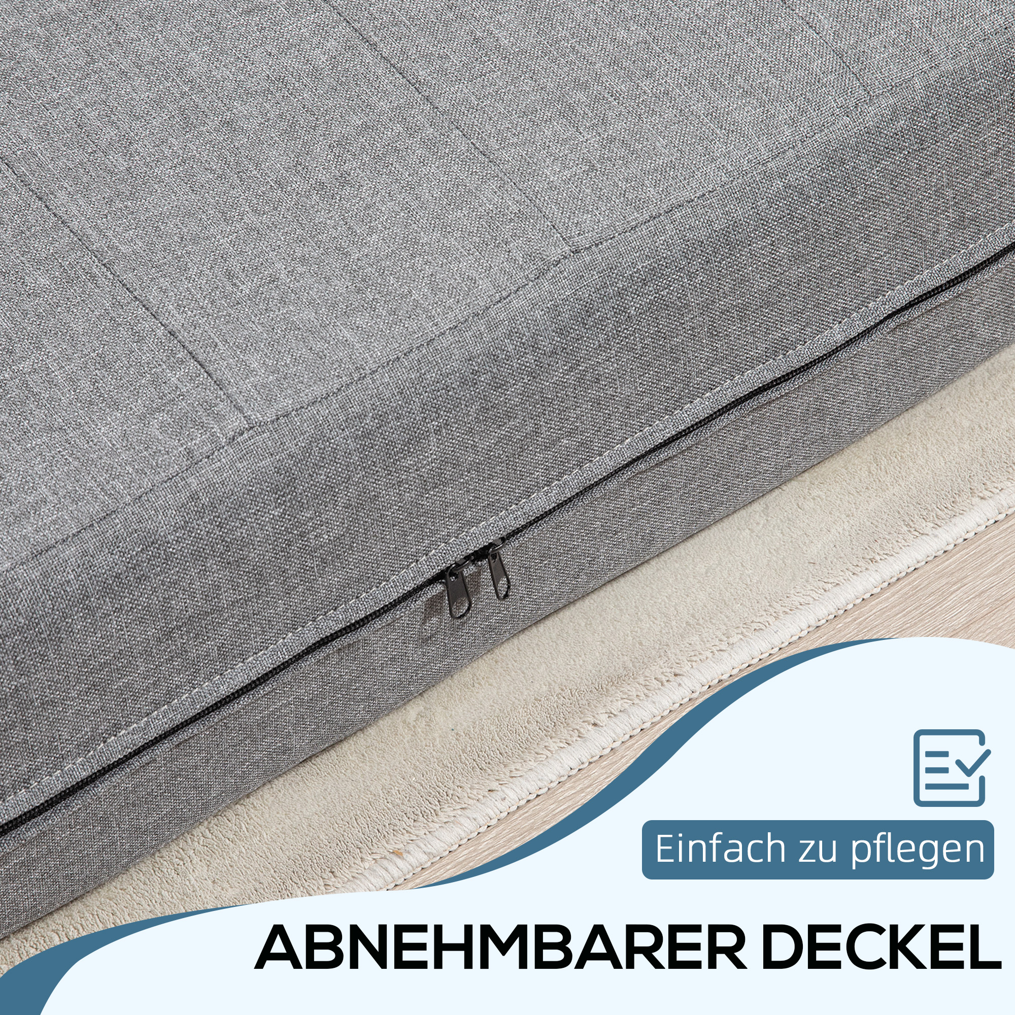 Klappsessel mit Bettfunktion, Gästebett, faltbar, bis 250 kg, 138x80x50 cm, Grau