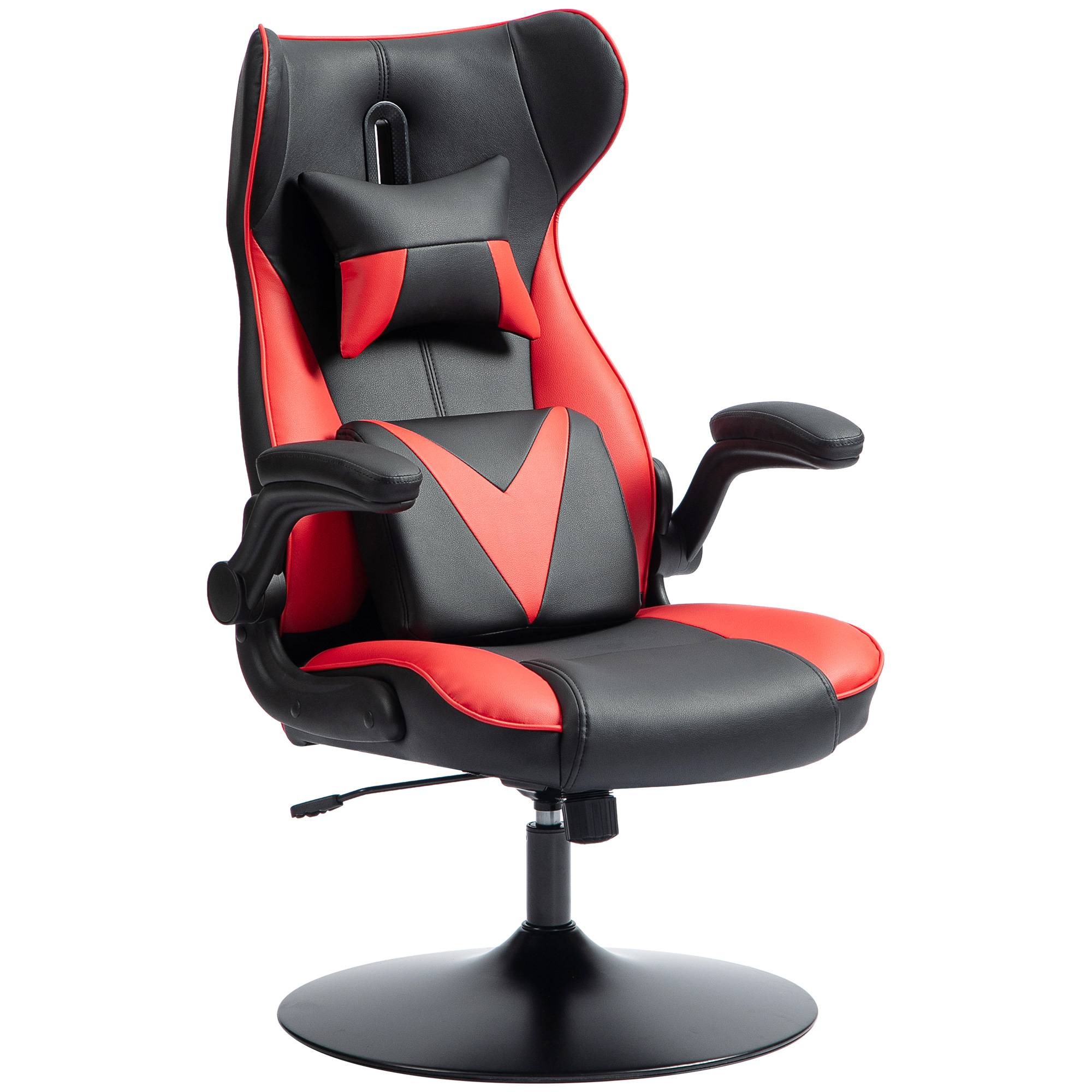Gaming-Stuhl mit Schaukelfunktion, Drehstuhl, höhenverstellbar, gepolsterter Sitz, Metall, 67 x 71 x 112 cm, Rot Gaming-Stuhl mit Schaukelfunktion, Drehstuhl, höhenverstellbar, gepolsterter Sitz, Metall, 67 x 71 x 112 cm, Rot