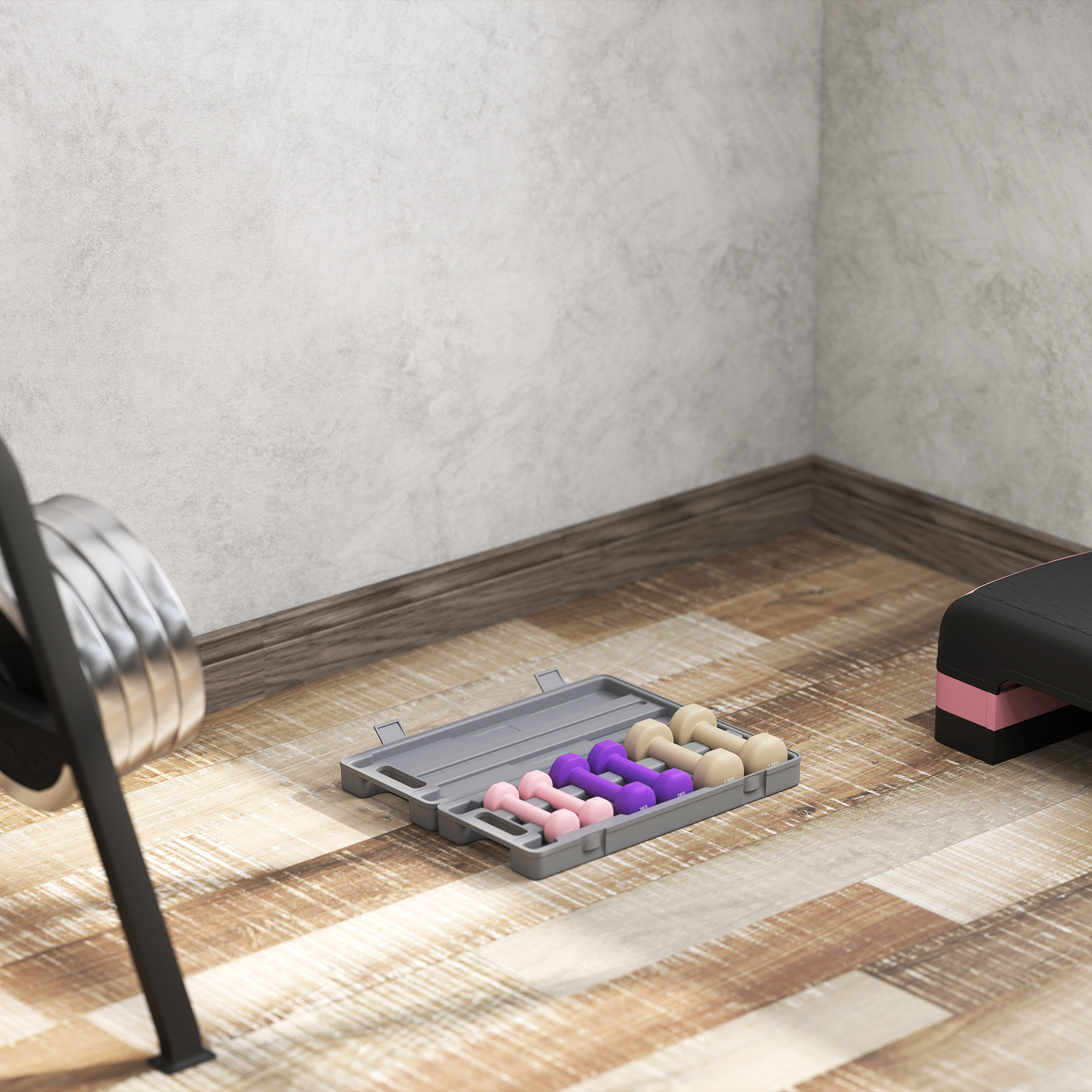 Hantelset 6er Set Hanteln mit Koffer, Gewichten, 0,5kg, 1kg, 1,5kg verstellbar für Zuhause, Fitnessstudio