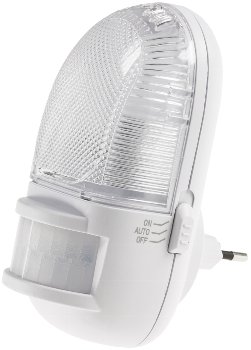 LED Nachtlicht mit Bewegungsmelder, 230V, 3 weiße LEDs, On/Off/Auto