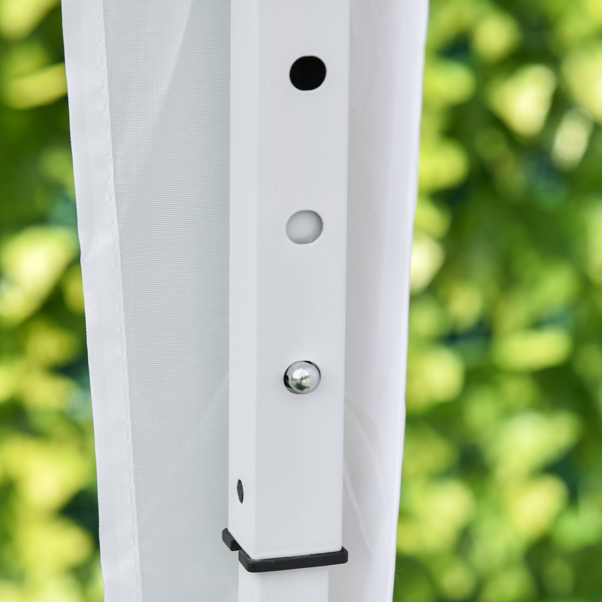 Faltpavillon, Bierzelt, 4 abnehmbare Seitenwände, 2 Fenster, Metallrahmen, 2 x 2m, Weiß