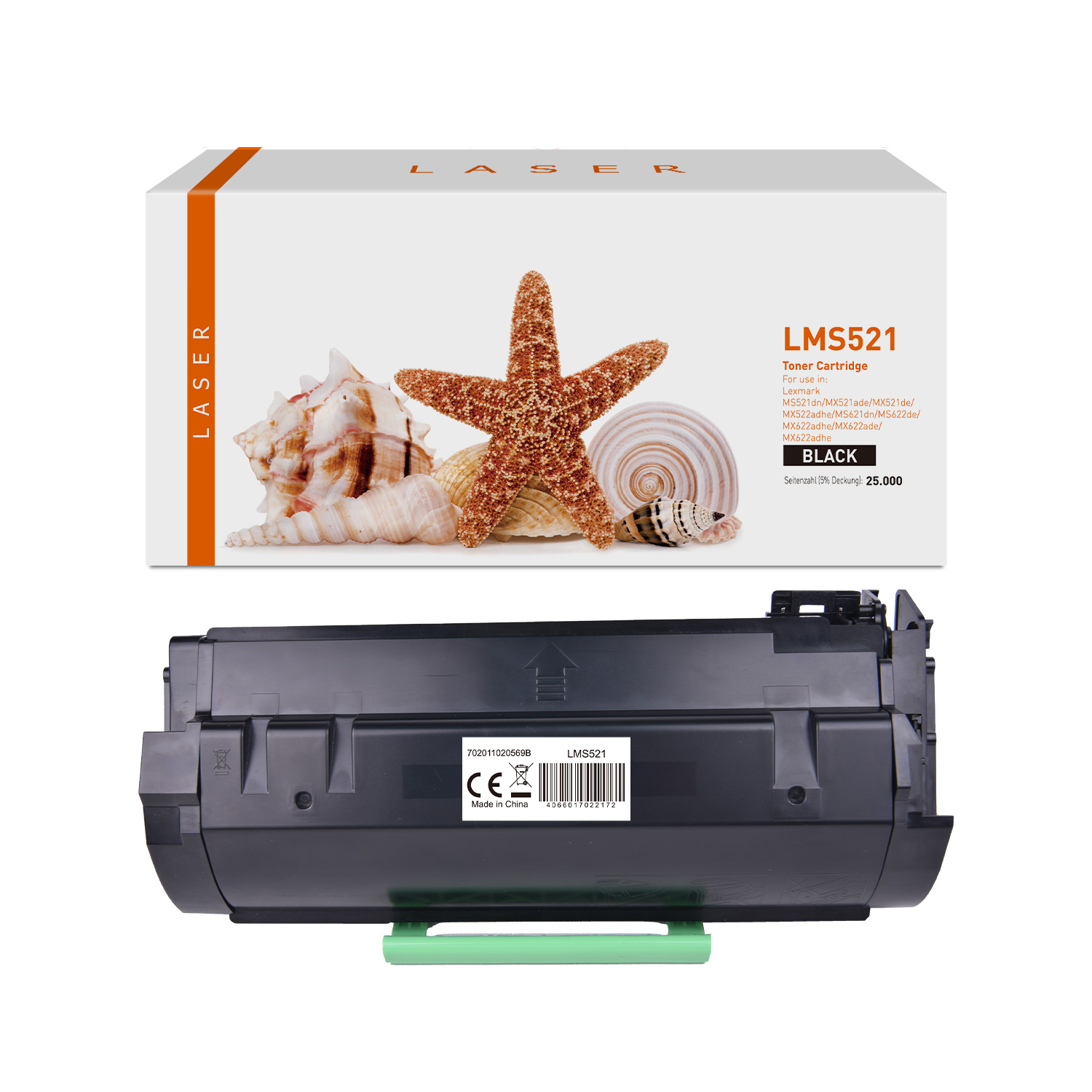 MS521 alternativ Toner schwarz für Lexmark / 56F2U00 / 25.000 Seiten