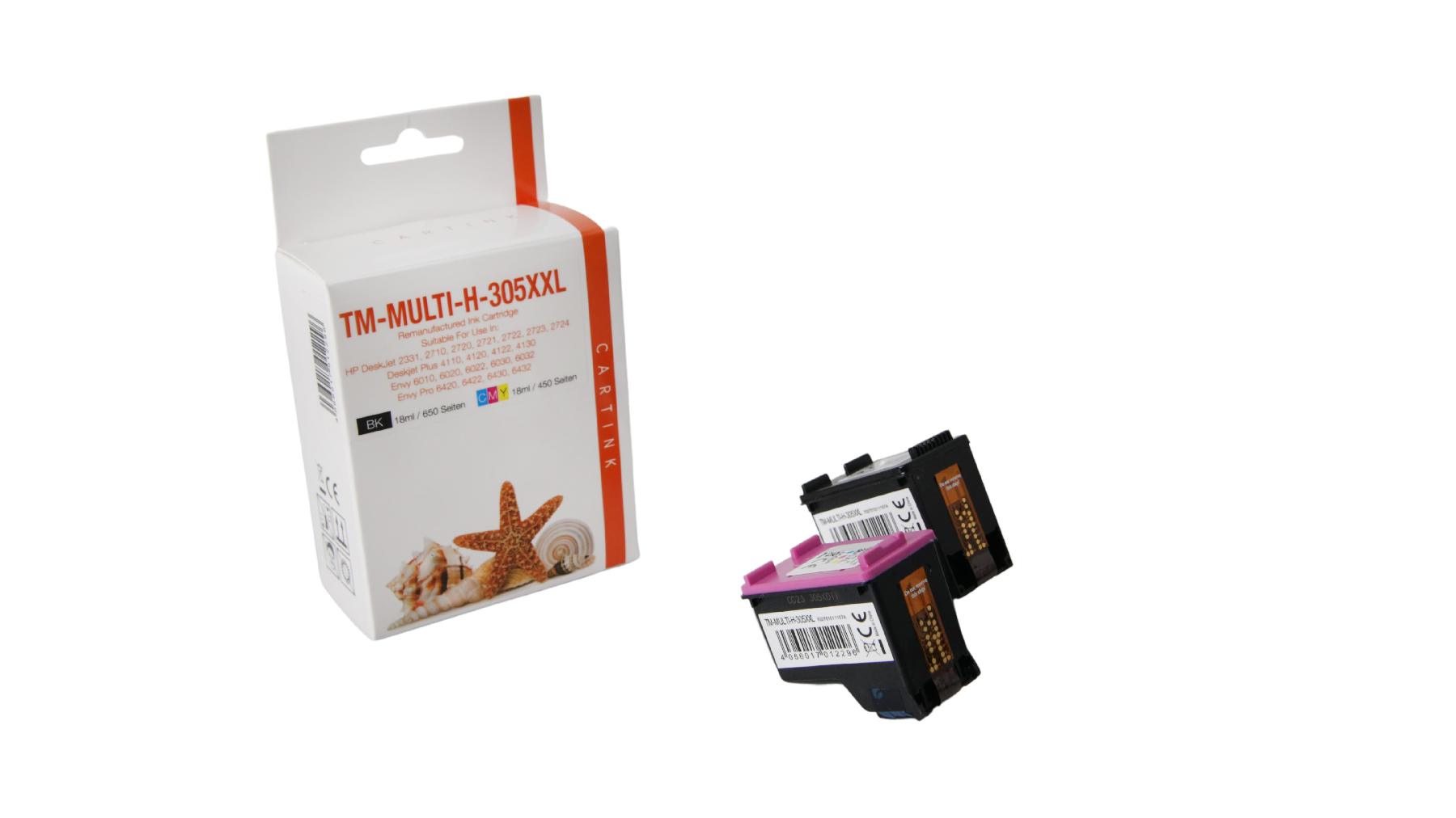 Multipack 305XXL alternativ Tinte für HP / 6ZA94AE / BK650 Seiten / CMY450 Seiten Multipack 305XXL alternativ Tinte für HP / 6ZA94AE / BK650 Seiten / CMY450 Seiten