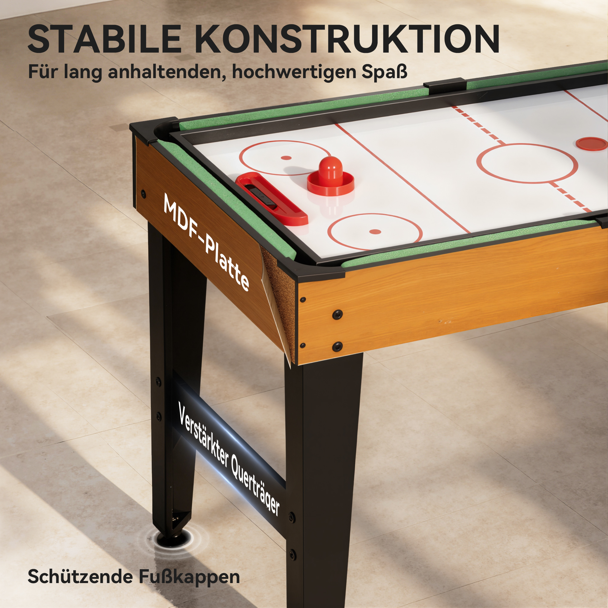 5-in-1 Multispiel-Tisch, 53 Zubehör-Teile, Tischfußball, Tischhockey , Tischtennis, Billard, Basketball, Walnuss