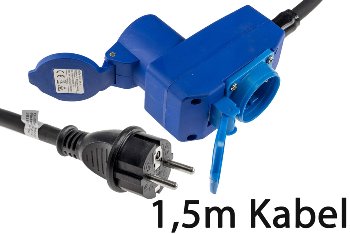 CEE Adapter auf Schutzkontakt-Stecker, 230V, H07RNF 3G2,5, 1,5m Kabel