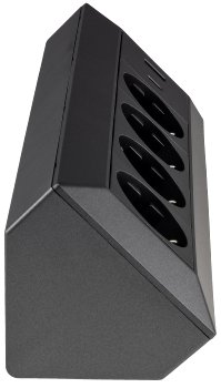 4-fach Steckdosenblock, USB-A+C, anthraz, 250V~/ 16A, Aufbaumontage, USB 3,1A, PD