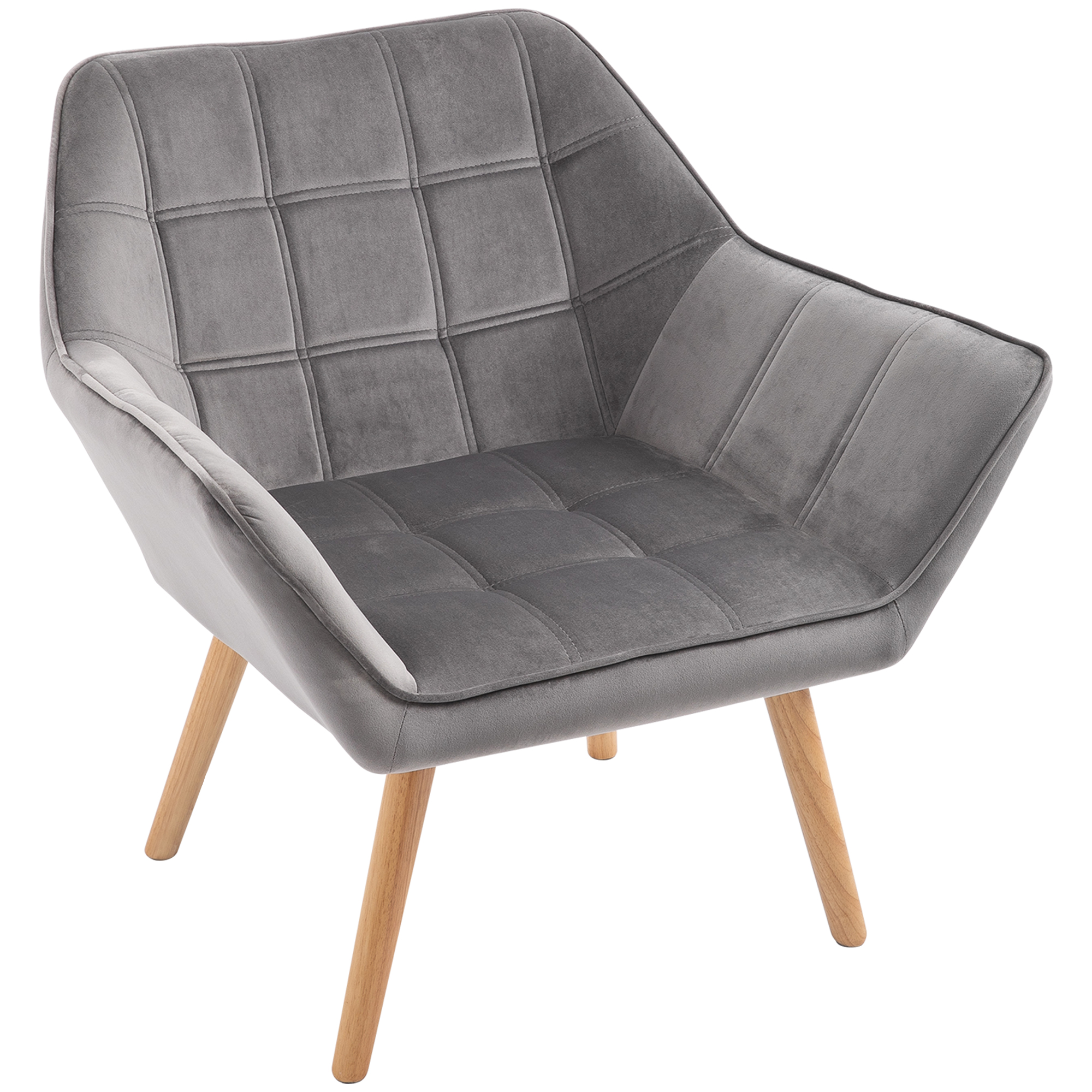 Relaxsessel Skandidesign Lesesessel Akzentsessel, Steppung, 67cm x 61,5cm x 71cm, Grau