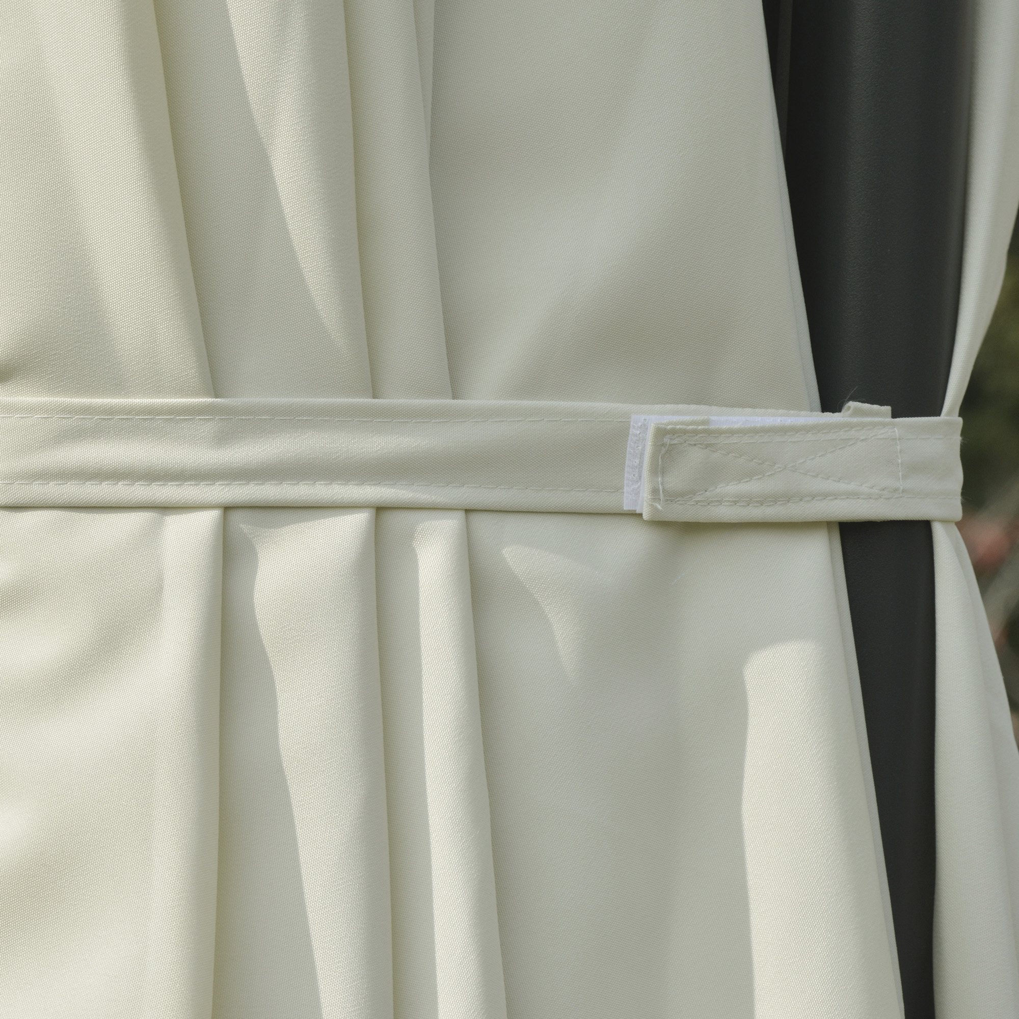 Doppelsonnenschirm Ampelschirm Doppelschirm mit Kurbel Verstellbarer Gartenschirm Sonnenschutz Metall Cremeweiß 440 x 270 x 250 cm