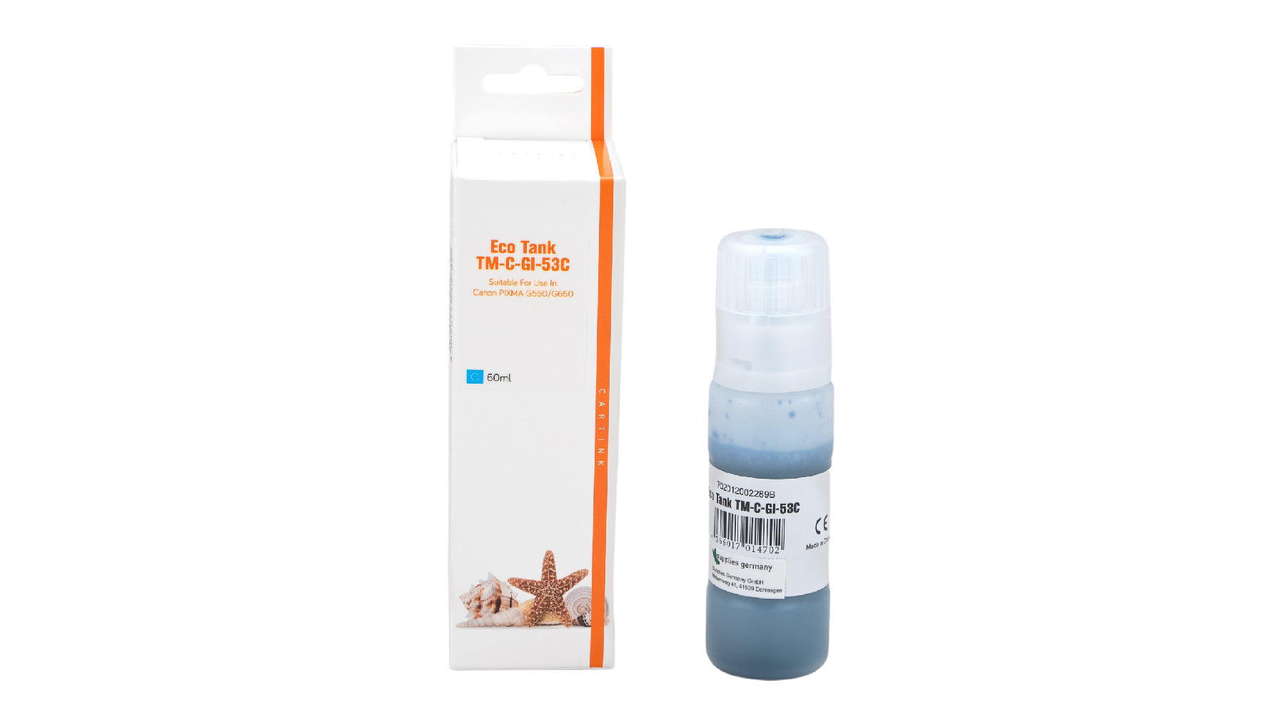 GI53C Eco Tank Nachfüllflasche Cyan für Canon / 4673C001 / 60ml GI53C Eco Tank Nachfüllflasche Cyan für Canon / 4673C001 / 60ml