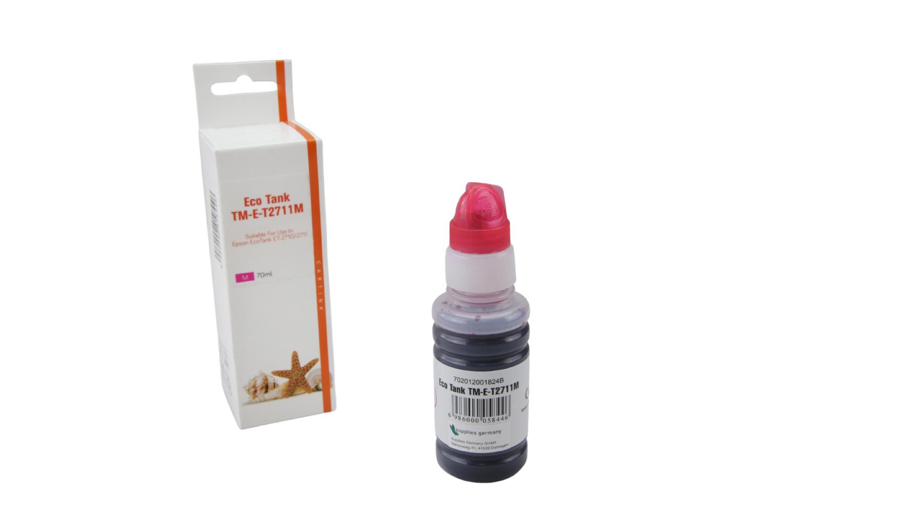 T2711M Eco Tank Nachfüllflasche Magenta für Epson / C13T00P340 / 70ml T2711M Eco Tank Nachfüllflasche Magenta für Epson / C13T00P340 / 70ml