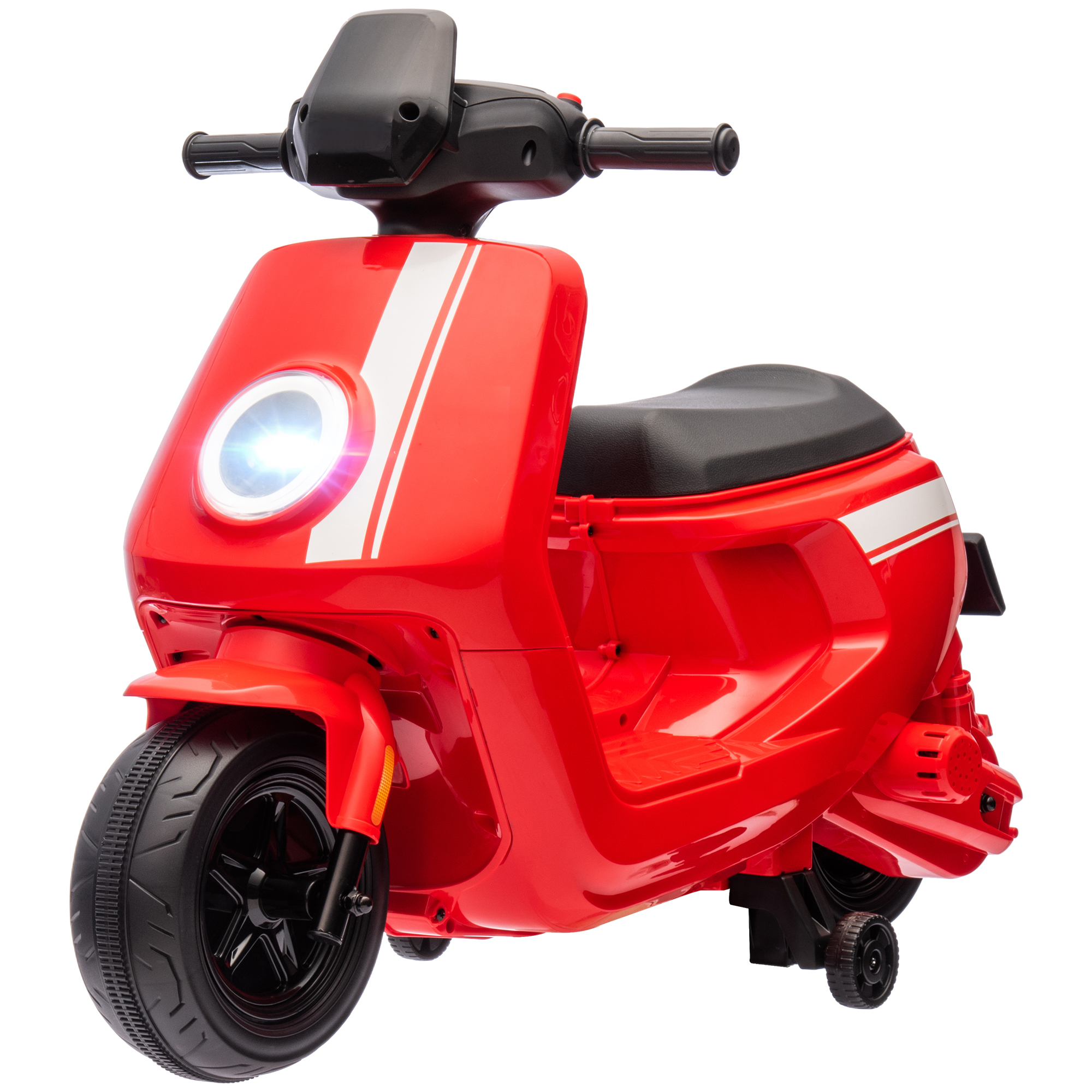 6V Elektro-Motorrad für Kinder, mit Scheinwerfer und Musik, Vor- und Rückwärtsgang, Trainingsräder, 18-36 Monate, Rot 6V Elektro-Motorrad für Kinder, mit Scheinwerfer und Musik, Vor- und Rückwärtsgang, Trainingsräder, 18-36 Monate, Rot